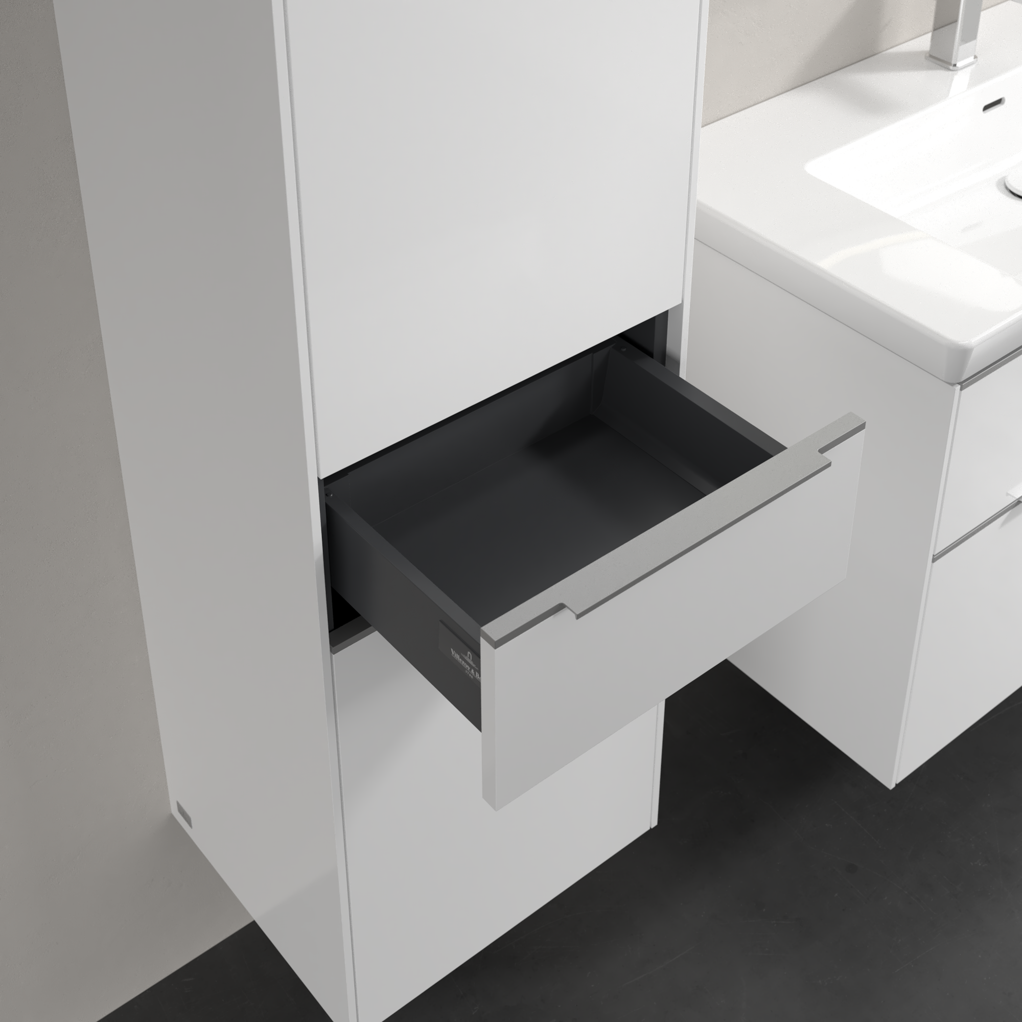 Subway 3.0 Hochschrank, 2 Türen, 1 Auszug, 400x1710x346mm, Korpus: Brilliant White, Front: Brilliant White