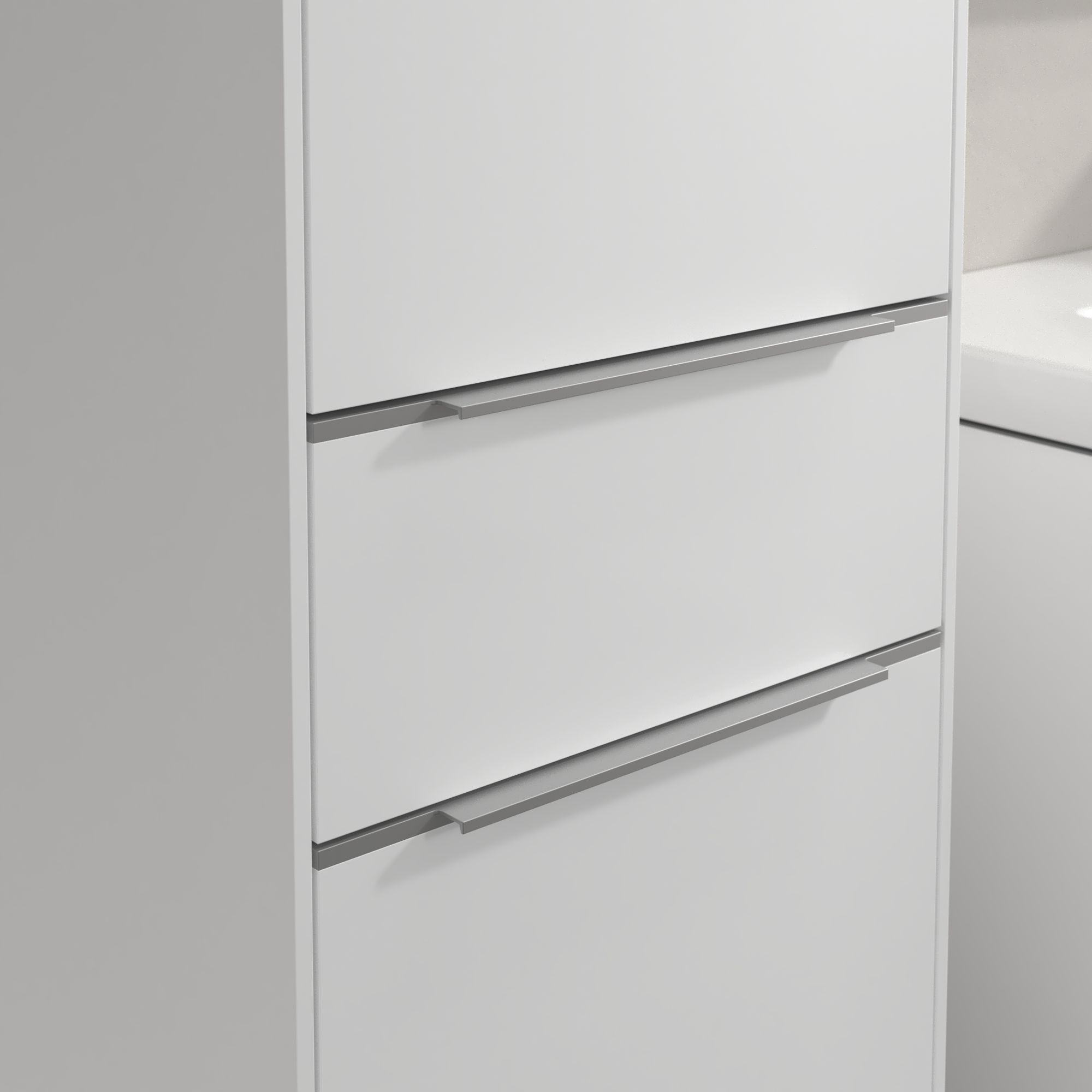 Subway 3.0 Hochschrank, 2 Türen, 1 Auszug, 400x1710x346mm, Korpus: Brilliant White, Front: Brilliant White