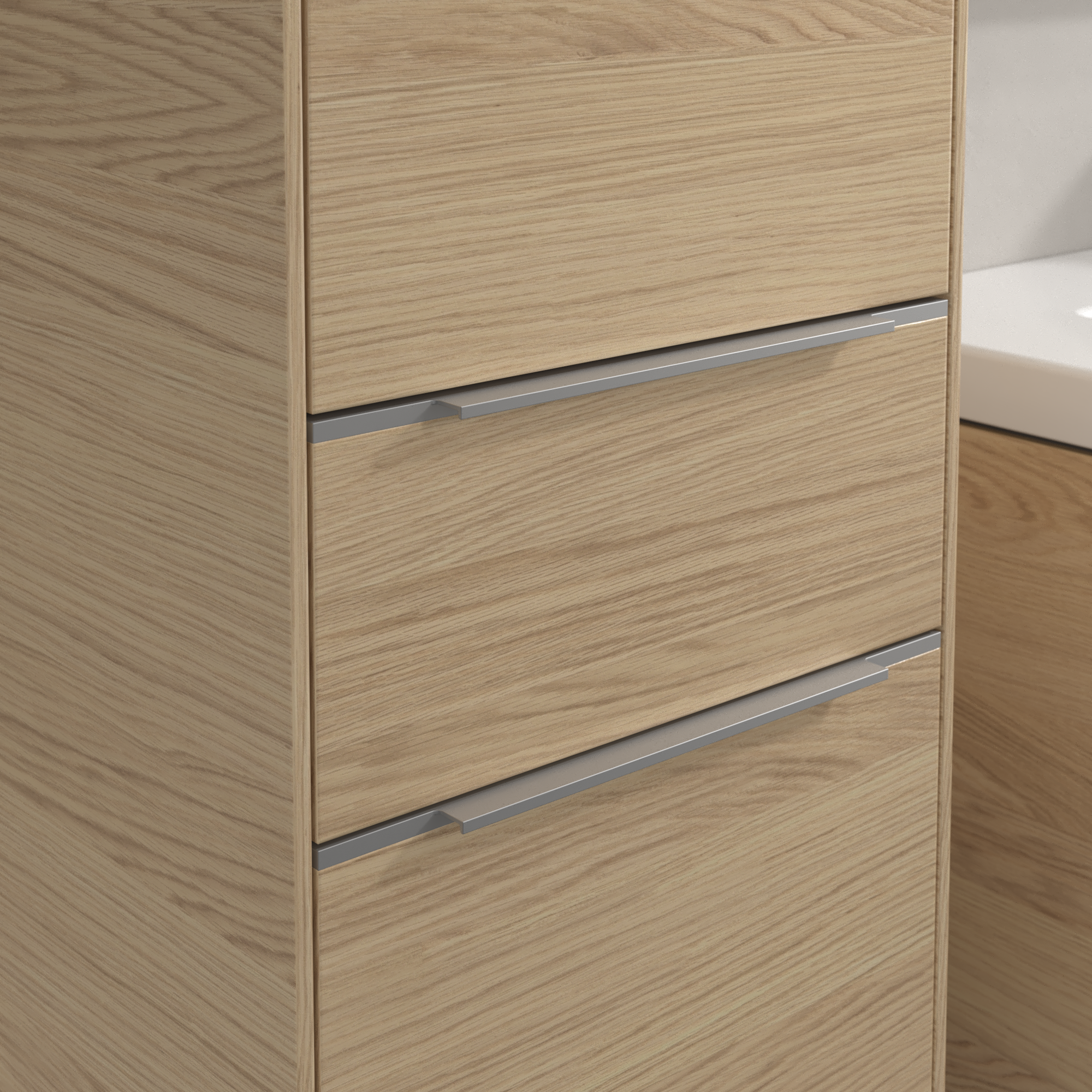 Subway 3.0 Armoire haute, 2 portes, 1 tiroir sur rails, 400x1710x346mm, Caisson: Nordic Oak, Façade: Nordic Oak