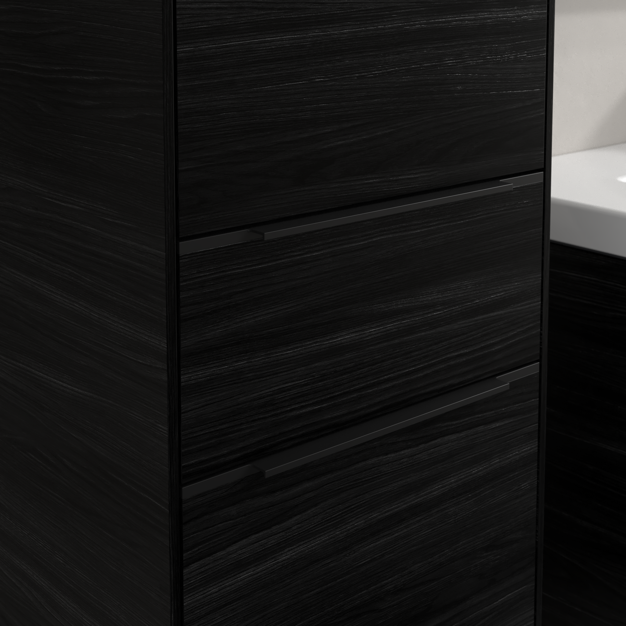 Subway 3.0 Højskab, 2 døre, 1 udtræk, 400x1710x346mm, Korpus: Black Oak, Front: Black Oak