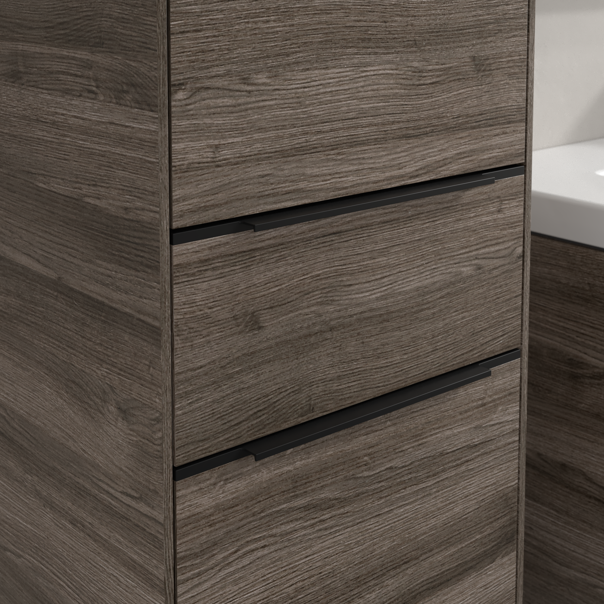 Subway 3.0 Tall cabinet, 2 doors, 1 pull-out compartment, 400x1710x346mm, Body: Stone Oak, Front: Stone Oak