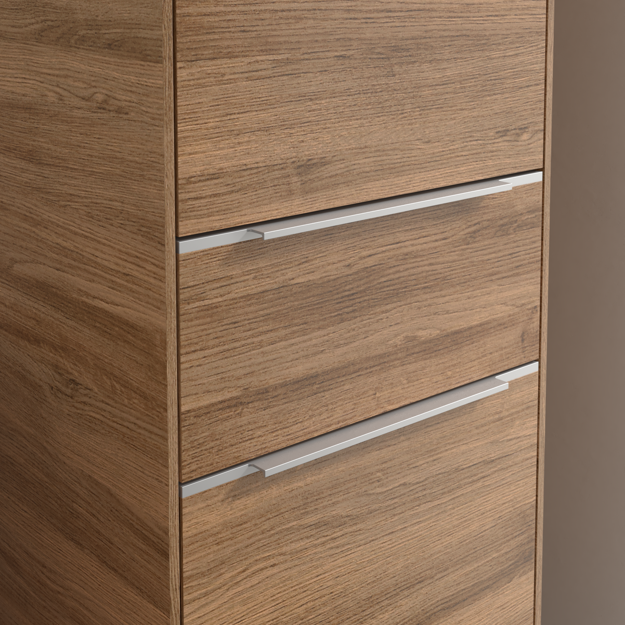Subway 3.0 Tall cabinet, 2 doors, 1 pull-out compartment, 400x1710x346mm, Body: Oak Kansas, Front: Oak Kansas