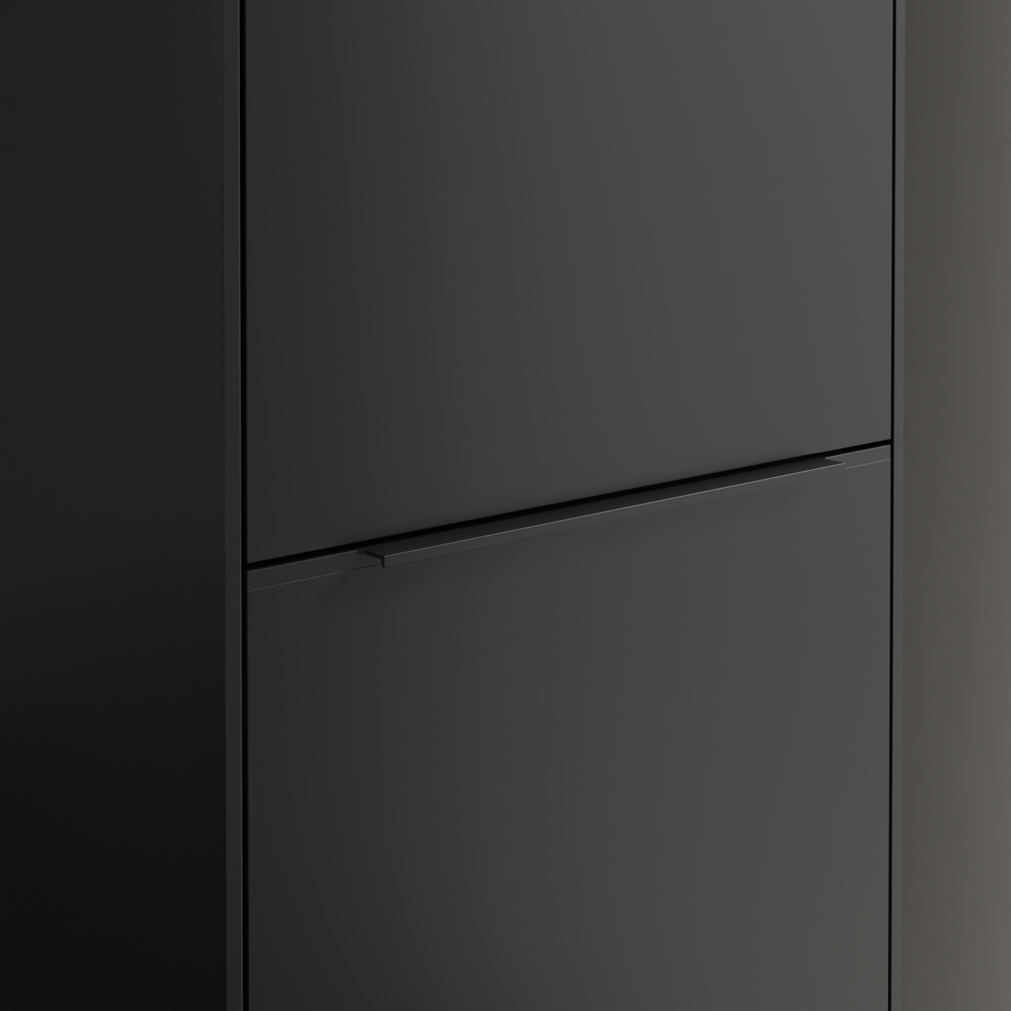 Subway 3.0 Szafka wysoka, 1 drzwi, 1 uchylny kosz na pranie, 450x1710x346mm, Korpus: Volcano Black, Front: Volcano Black