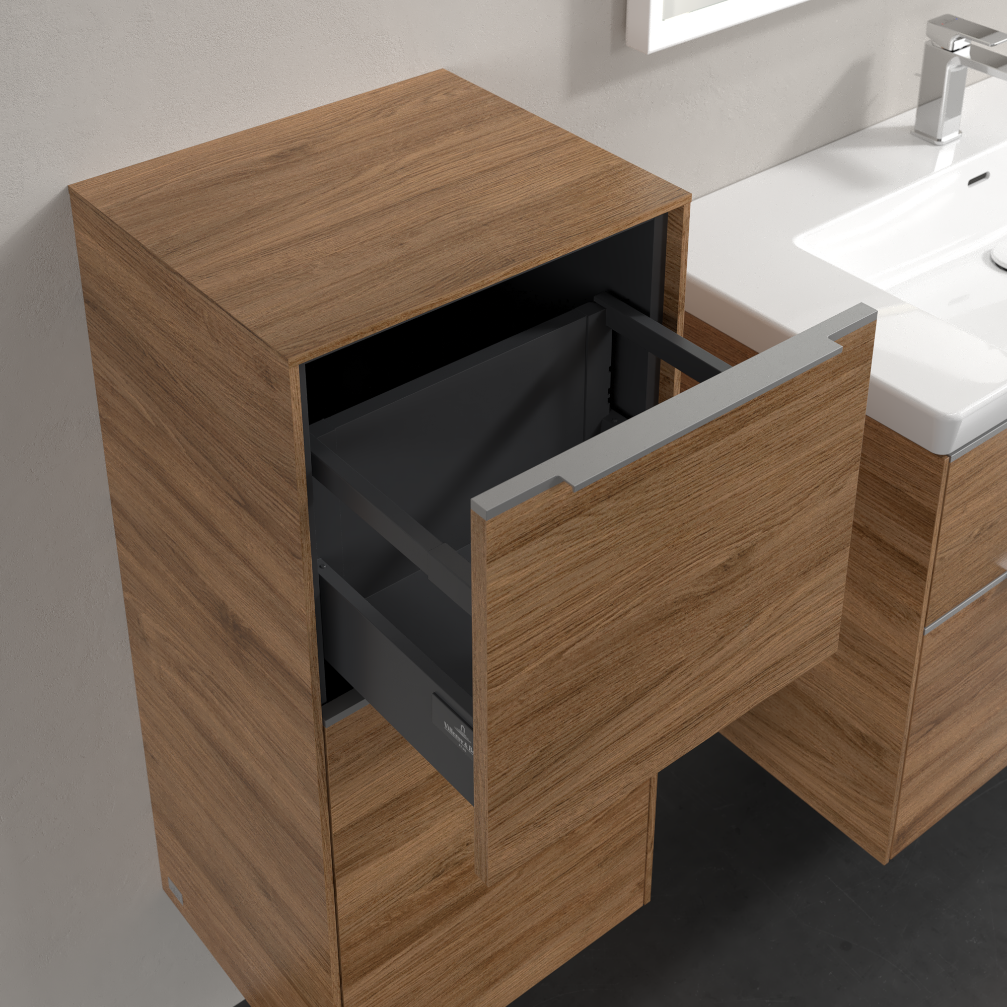 Subway 3.0 Armoire latérale, 1 tiroir sur rails, 1 porte, 400x860x346mm, Caisson: Oak Kansas, Façade: Oak Kansas