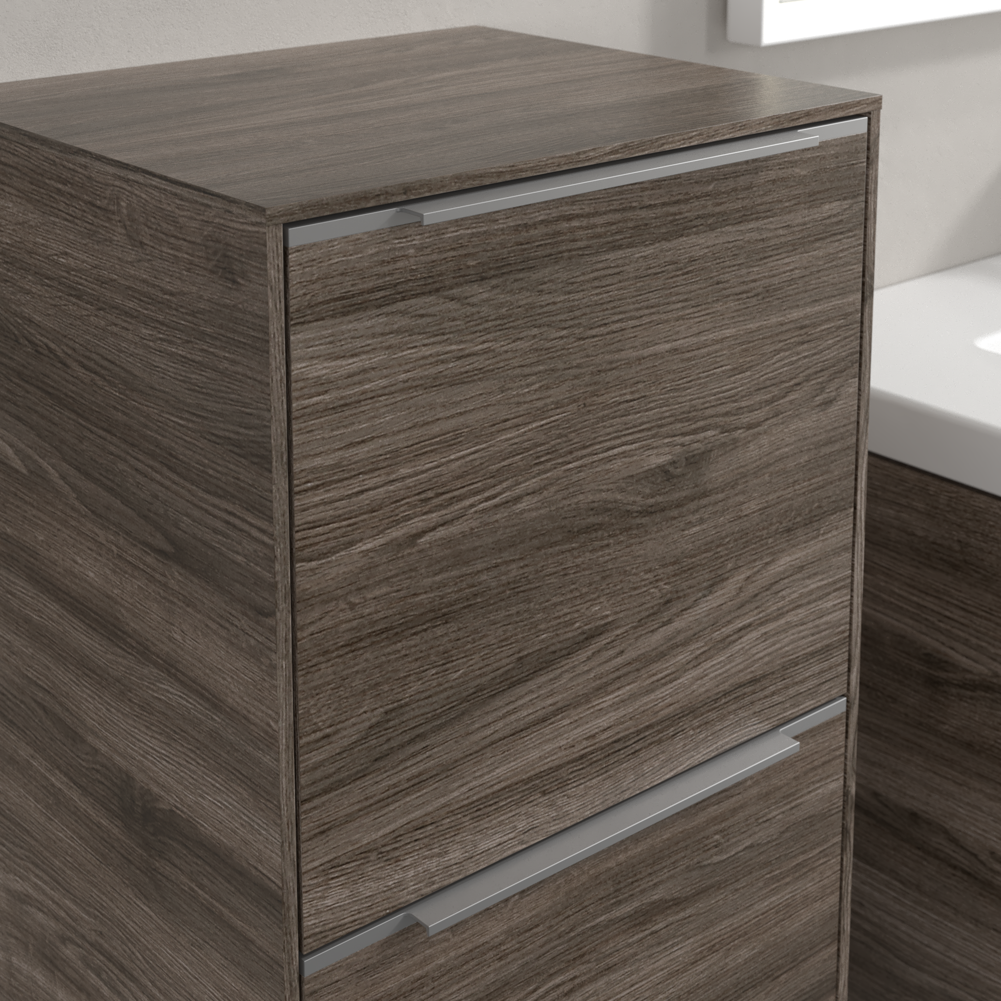 Subway 3.0 Side cabinet, 1 pull-out compartment, 1 door, 400x860x346mm, Body: Stone Oak, Front: Stone Oak
