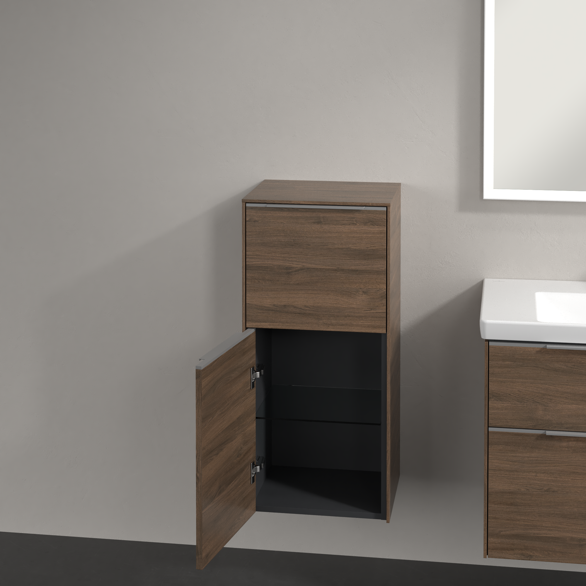 Subway 3.0 Side cabinet, 1 pull-out compartment, 1 door, 400x860x346mm, Body: Arizona Oak, Front: Arizona Oak