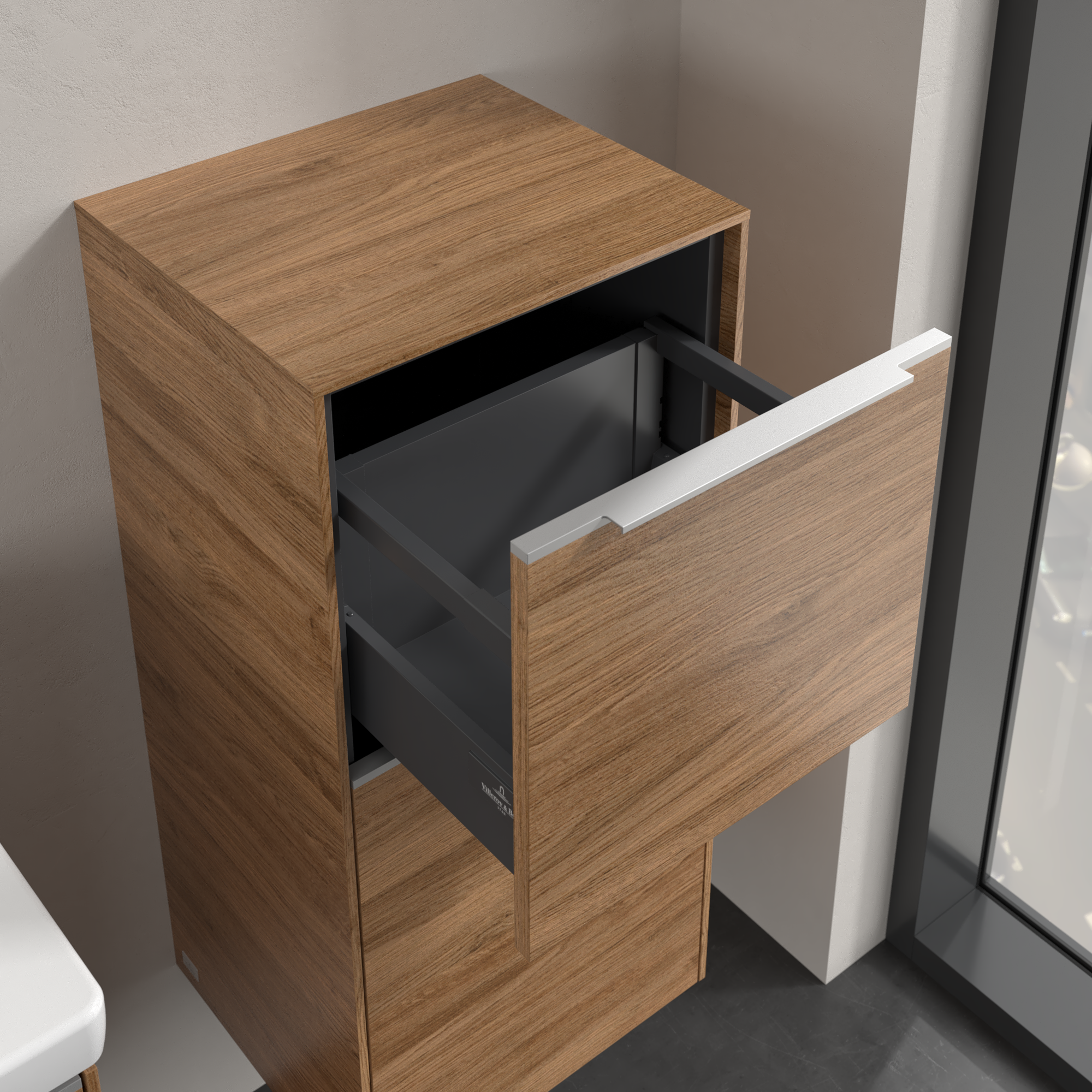 Subway 3.0 Armoire latérale, 1 tiroir sur rails, 1 porte, 400x860x346mm, Caisson: Oak Kansas, Façade: Oak Kansas