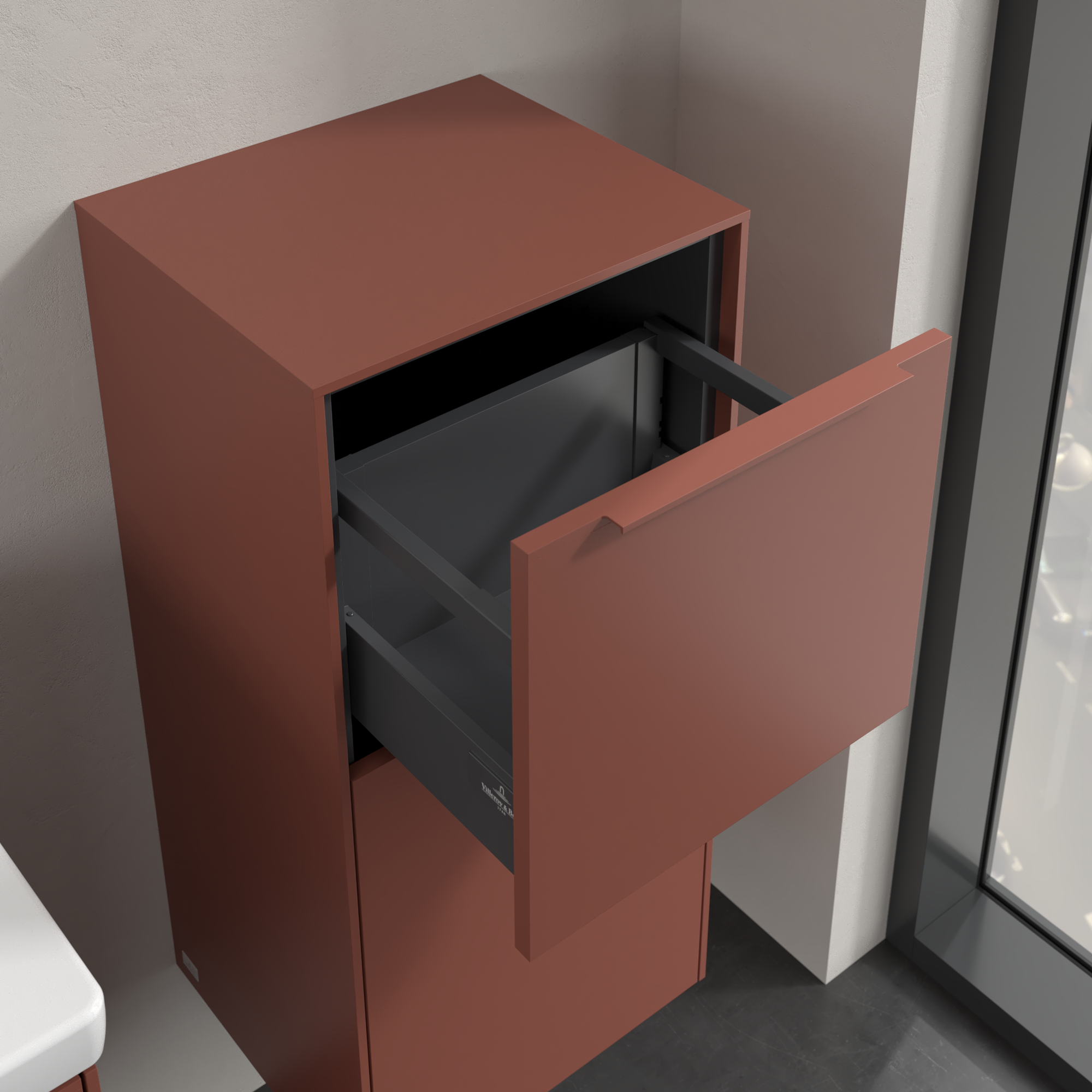 Subway 3.0 Armadio laterale, 1 vano estraibile, 1 anta, 400x860x346mm, Corpo: Wine Red, Fronte: Wine Red