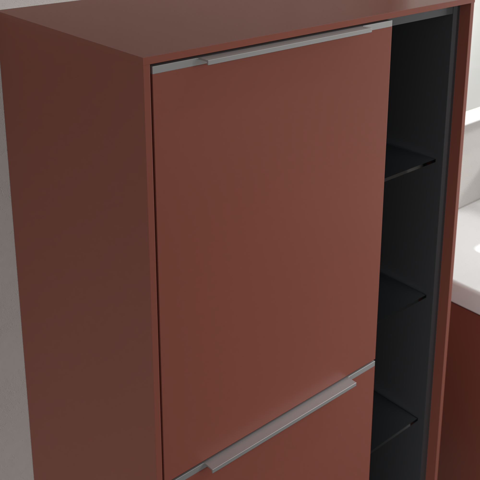 Subway 3.0 Armoire mi-haute, 2 portes, 574x1200x346mm, Caisson: Wine Red, Façade: Wine Red