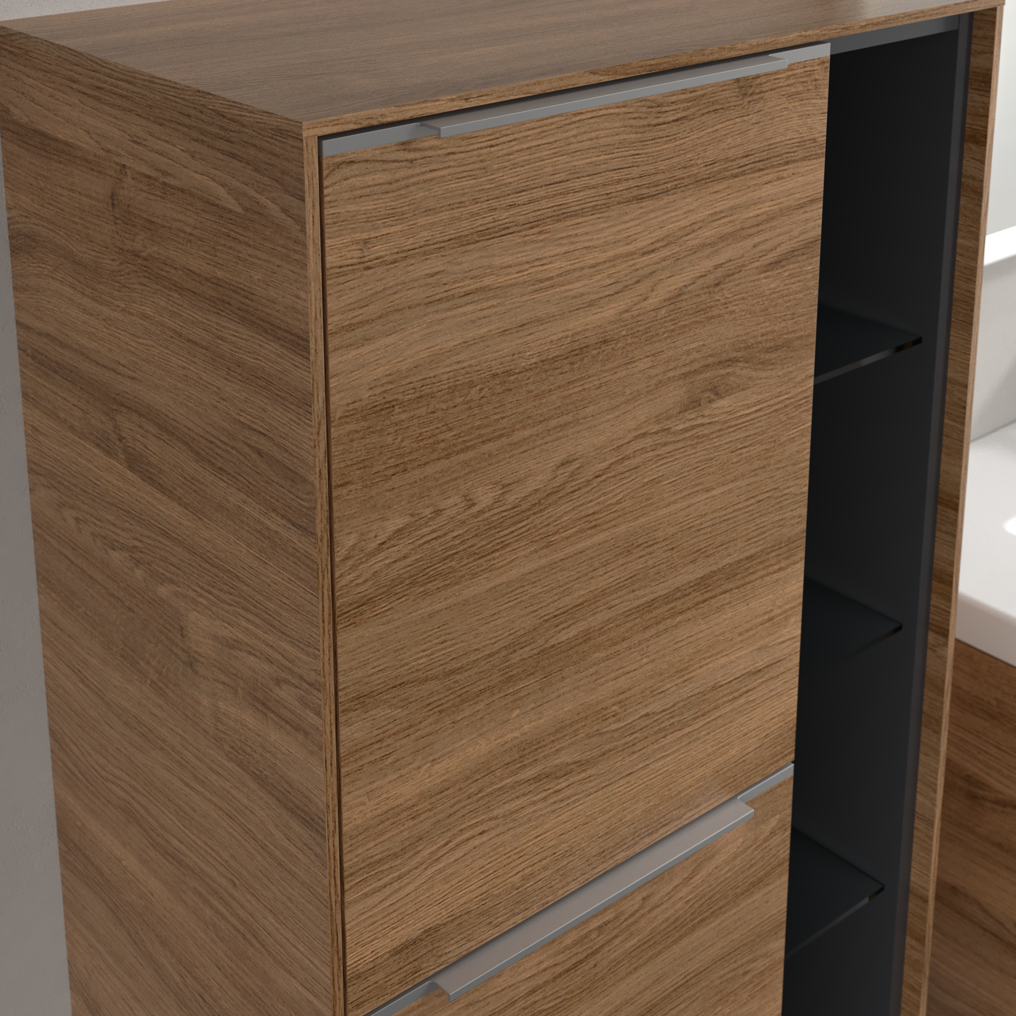 Subway 3.0 Armoire mi-haute, 2 portes, 574x1200x346mm, Caisson: Oak Kansas, Façade: Oak Kansas