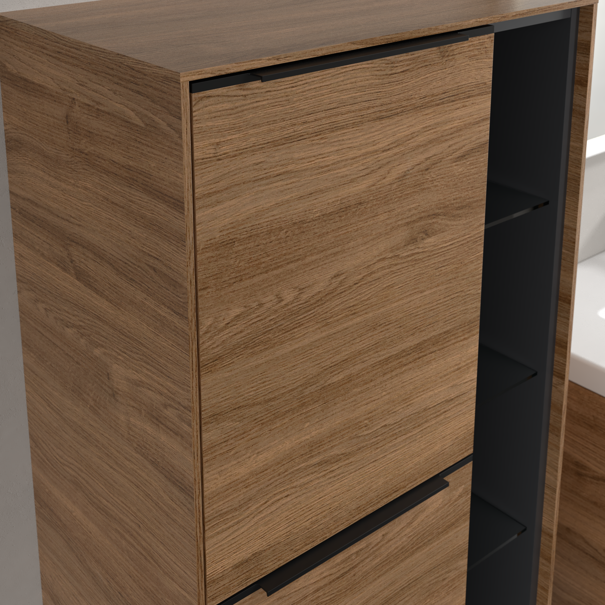 Subway 3.0 Medium-height cabinet, 2 doors, 574x1200x346mm, Body: Oak Kansas, Front: Oak Kansas