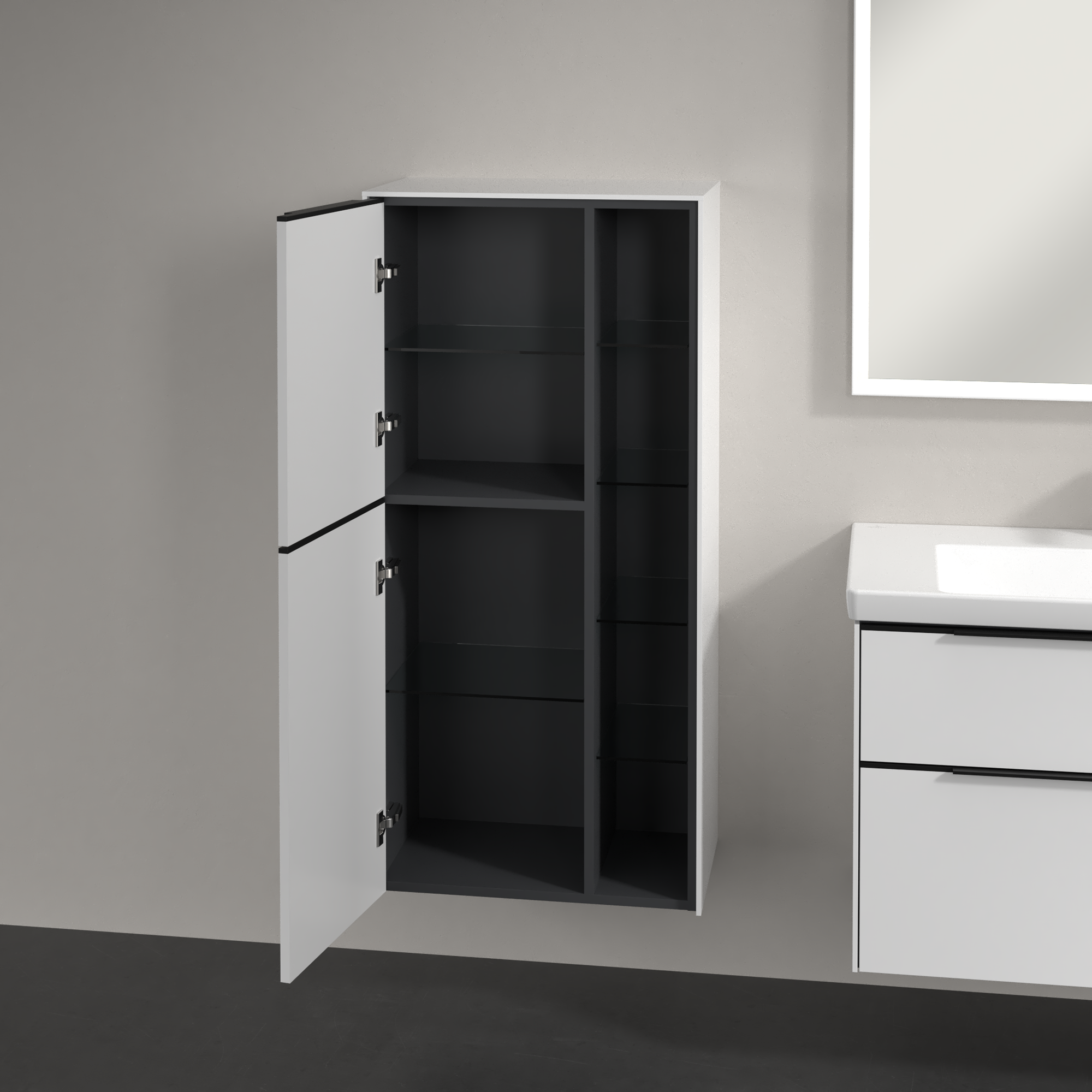 Subway 3.0 Medium-height cabinet, 2 doors, 574x1200x346mm, Body: Pure White, Front: Pure White