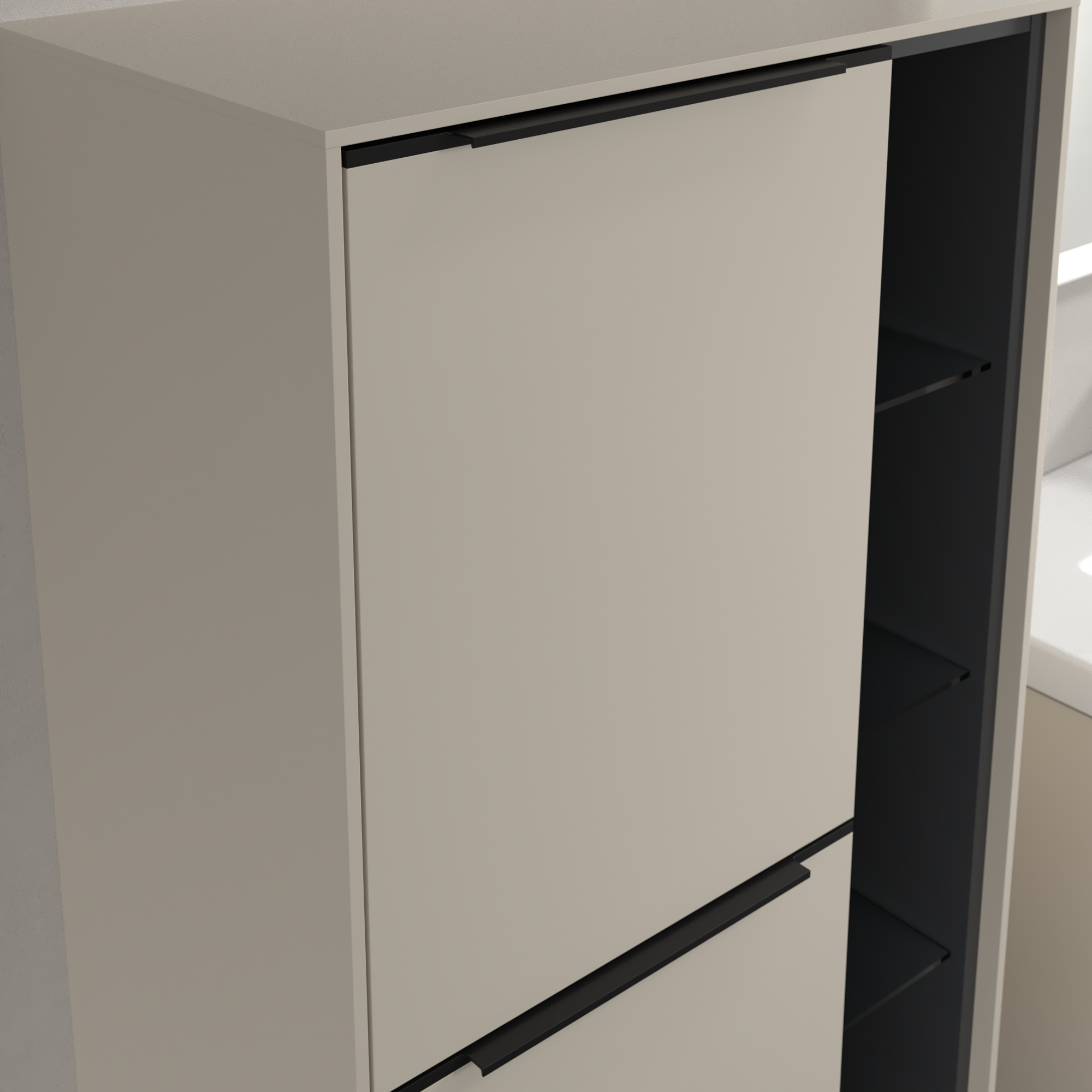 Subway 3.0 Medium-height cabinet, 2 doors, 574x1200x346mm, Body: Cashmere Grey, Front: Cashmere Grey