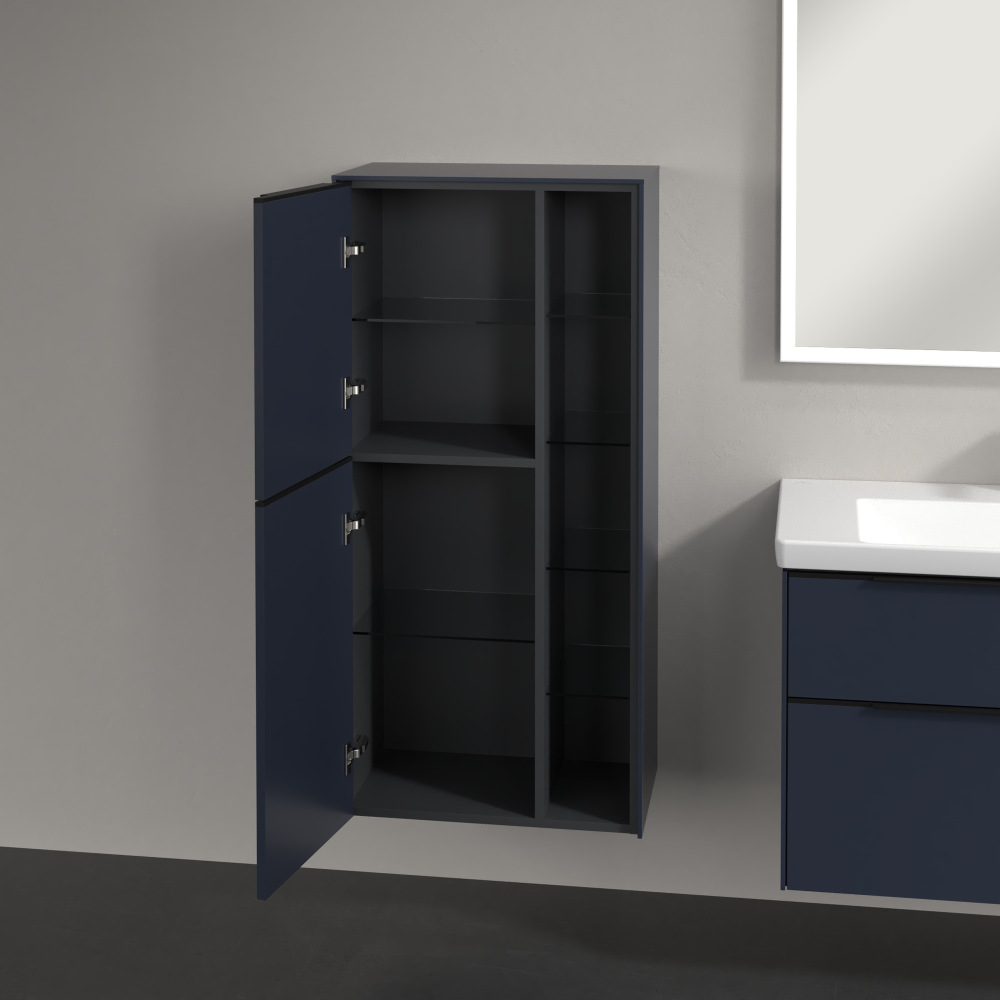 Subway 3.0 Medium-height cabinet, 2 doors, 574x1200x346mm, Body: Marine Blue, Front: Marine Blue