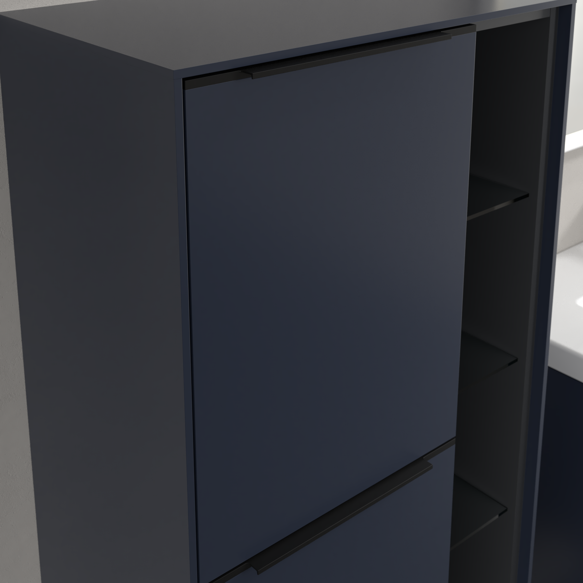 Subway 3.0 Medium-height cabinet, 2 doors, 574x1200x346mm, Body: Marine Blue, Front: Marine Blue