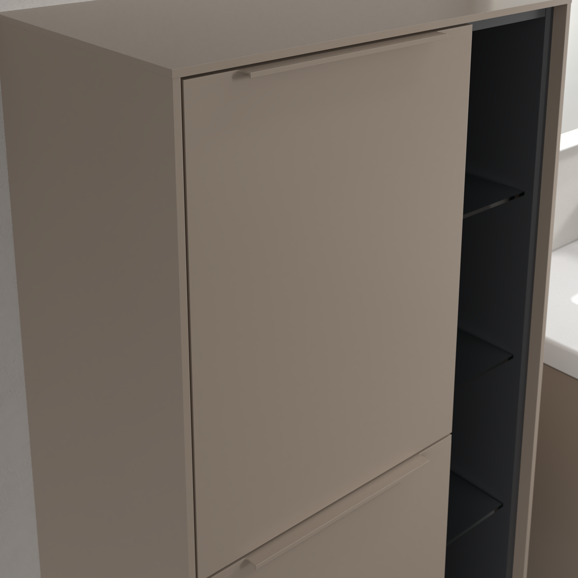 Subway 3.0 Medium-height cabinet, 2 doors, 574x1200x346mm, Body: Taupe, Front: Taupe