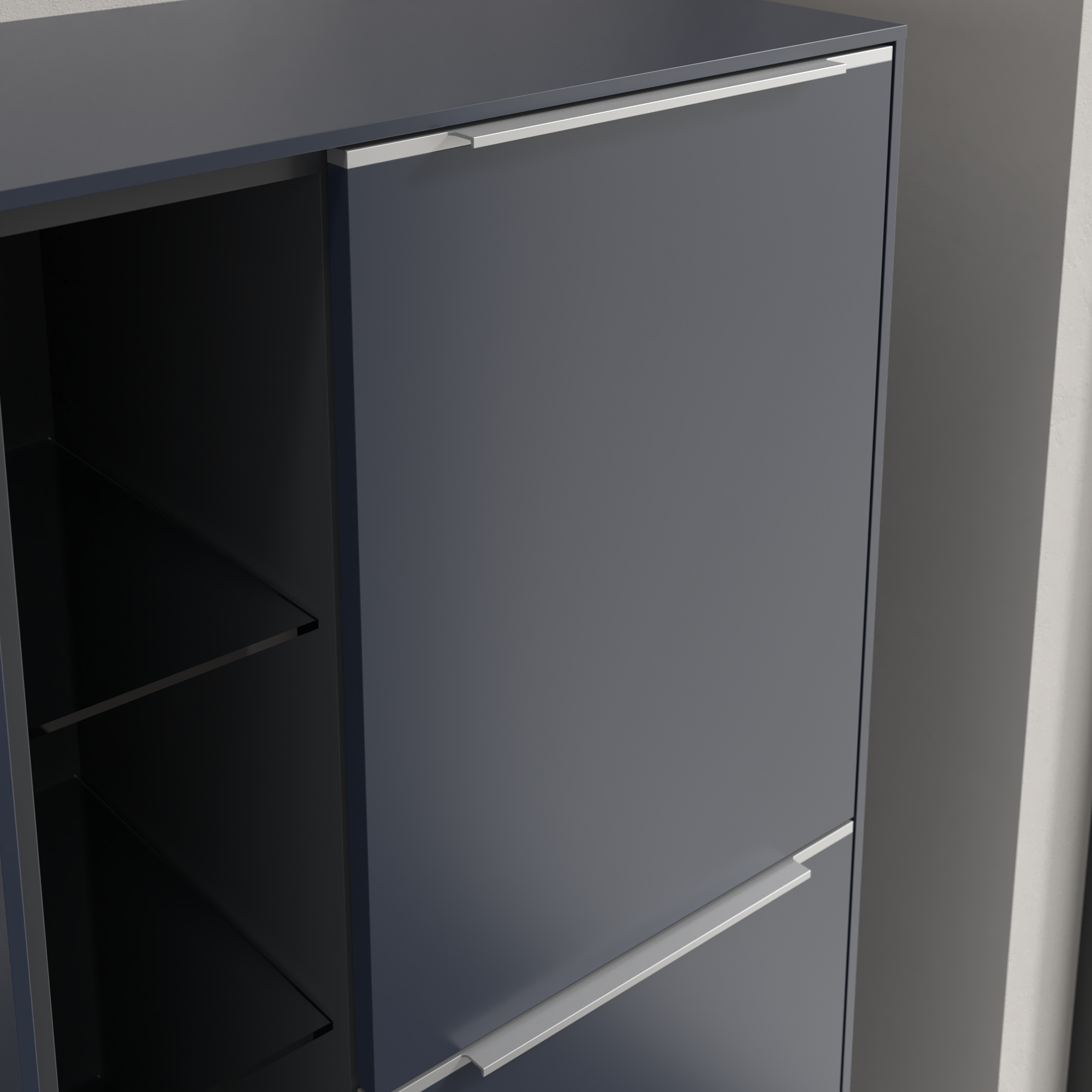 Subway 3.0 Medium-height cabinet, 2 doors, 574x1200x346mm, Body: Marine Blue, Front: Marine Blue