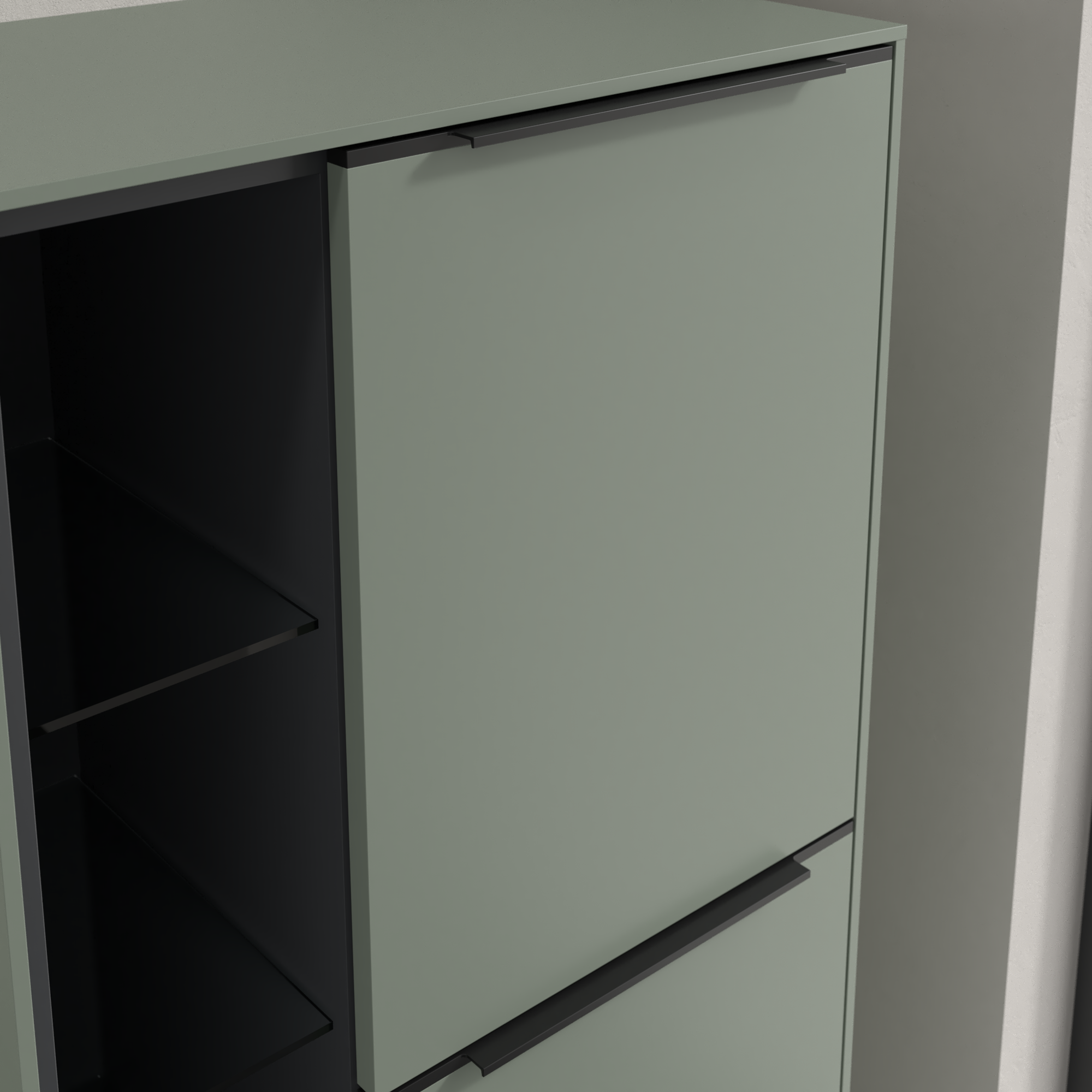 Subway 3.0 Armadietto intermedio, 2 ante, 574x1200x346mm, Corpo: Soft Green, Fronte: Soft Green