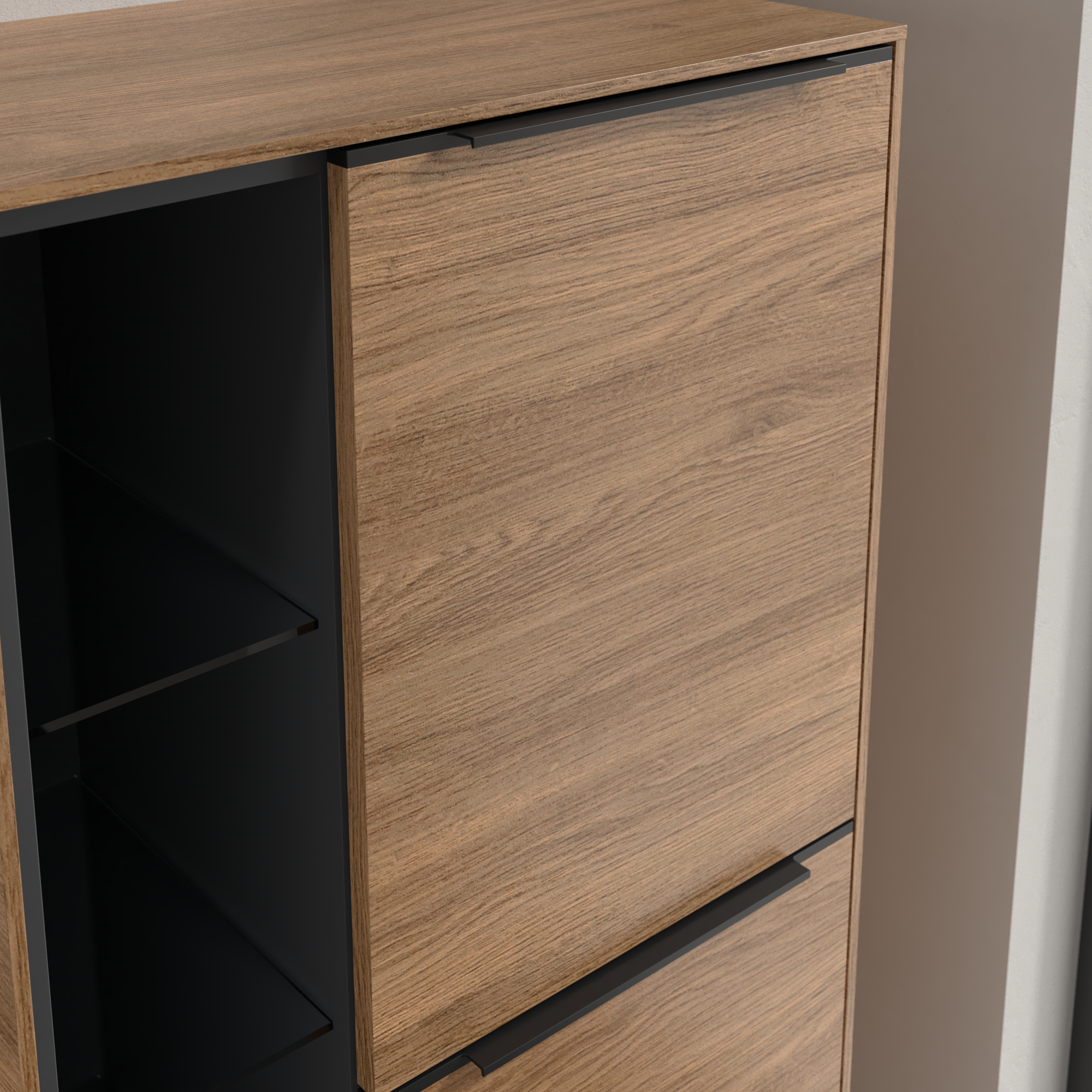 Subway 3.0 Medium-height cabinet, 2 doors, 574x1200x346mm, Body: Oak Kansas, Front: Oak Kansas