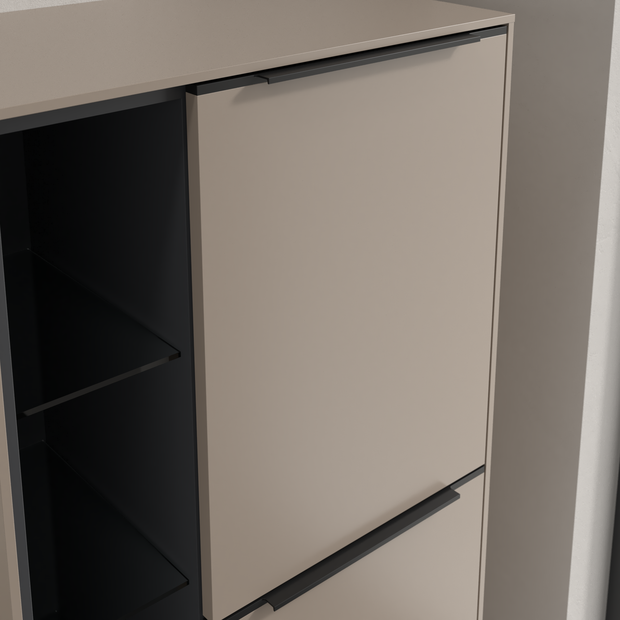 Subway 3.0 Medium-height cabinet, 2 doors, 574x1200x346mm, Body: Taupe, Front: Taupe