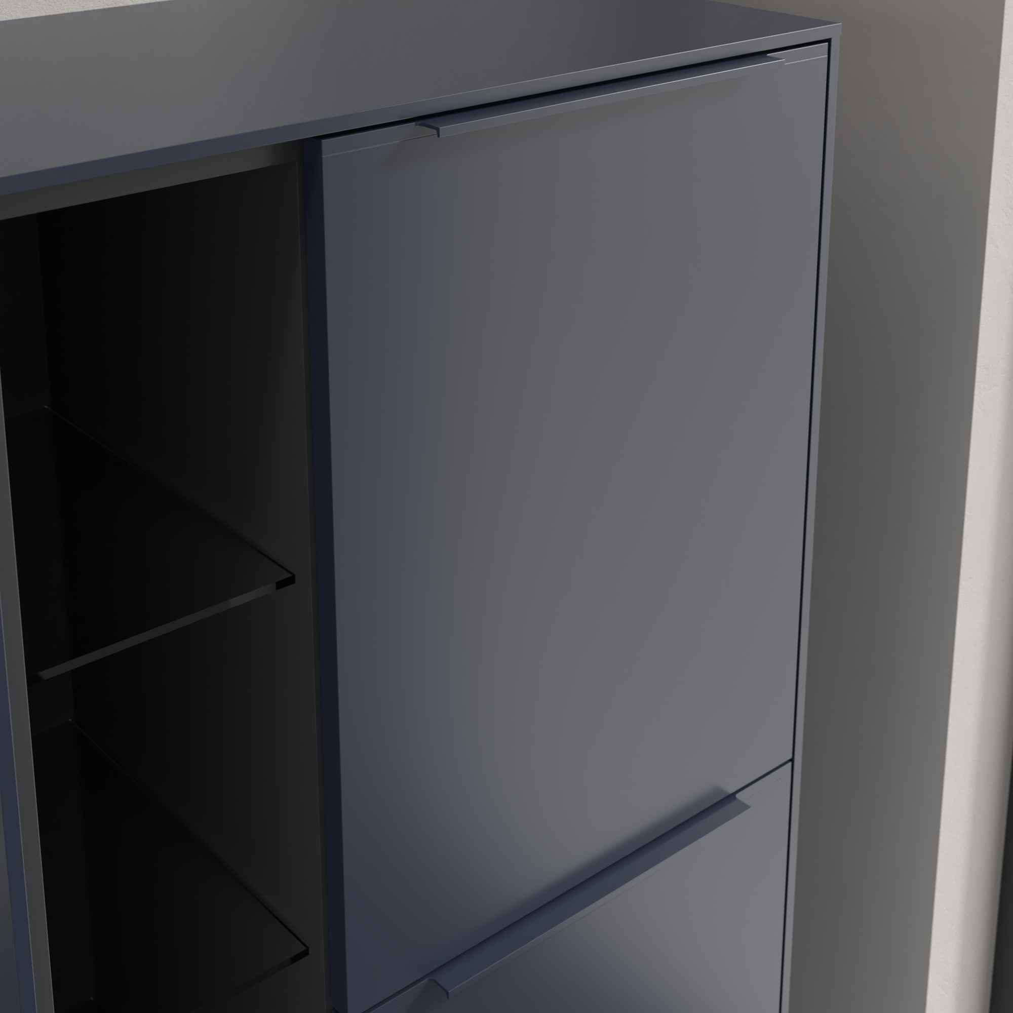 Subway 3.0 Medium-height cabinet, 2 doors, 574x1200x346mm, Body: Marine Blue, Front: Marine Blue