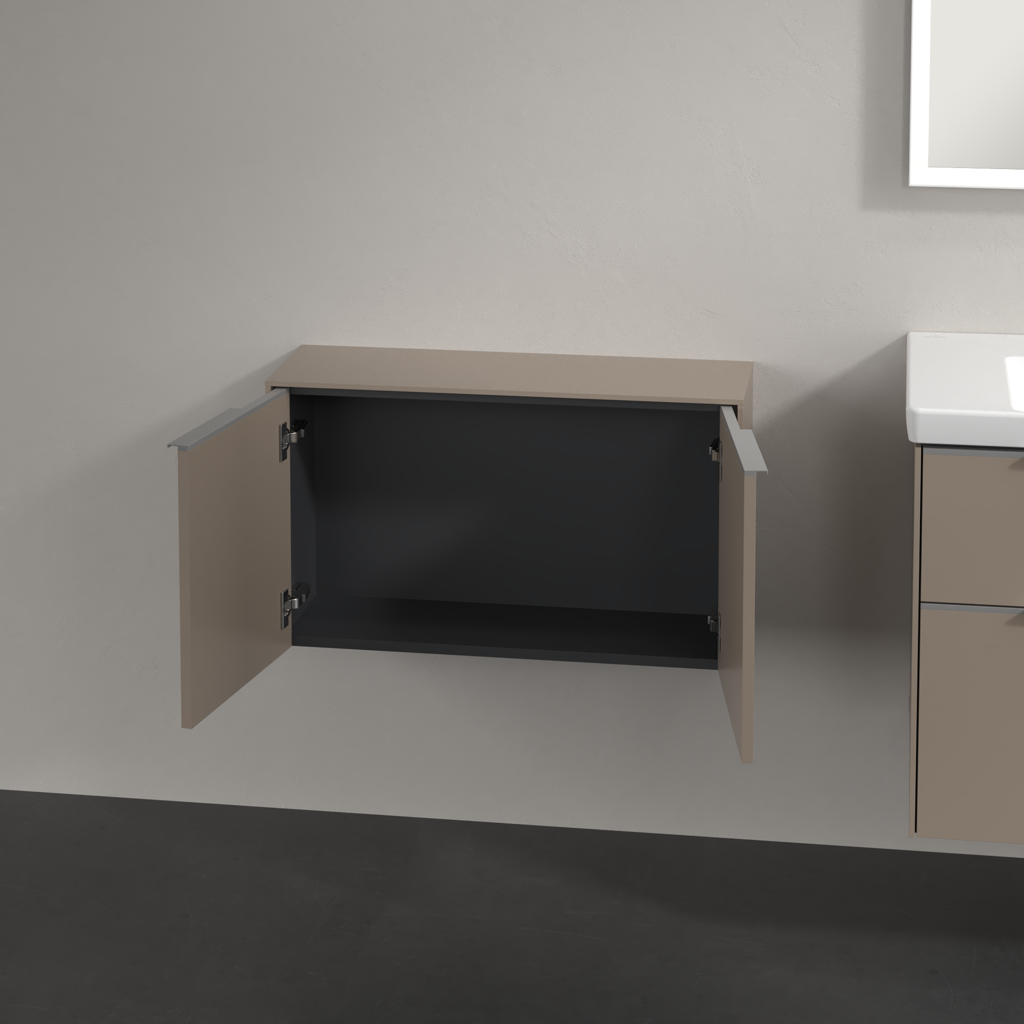 Subway 3.0 Sideboard, 2 doors, 728x423x240mm, Body: Taupe, Front: Taupe