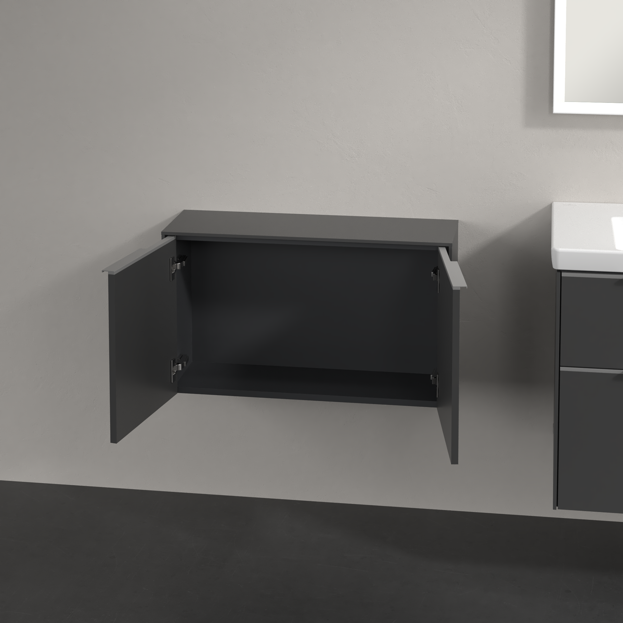 Subway 3.0 Sideboard, 2 doors, 728x423x240mm, Body: Graphite, Front: Graphite