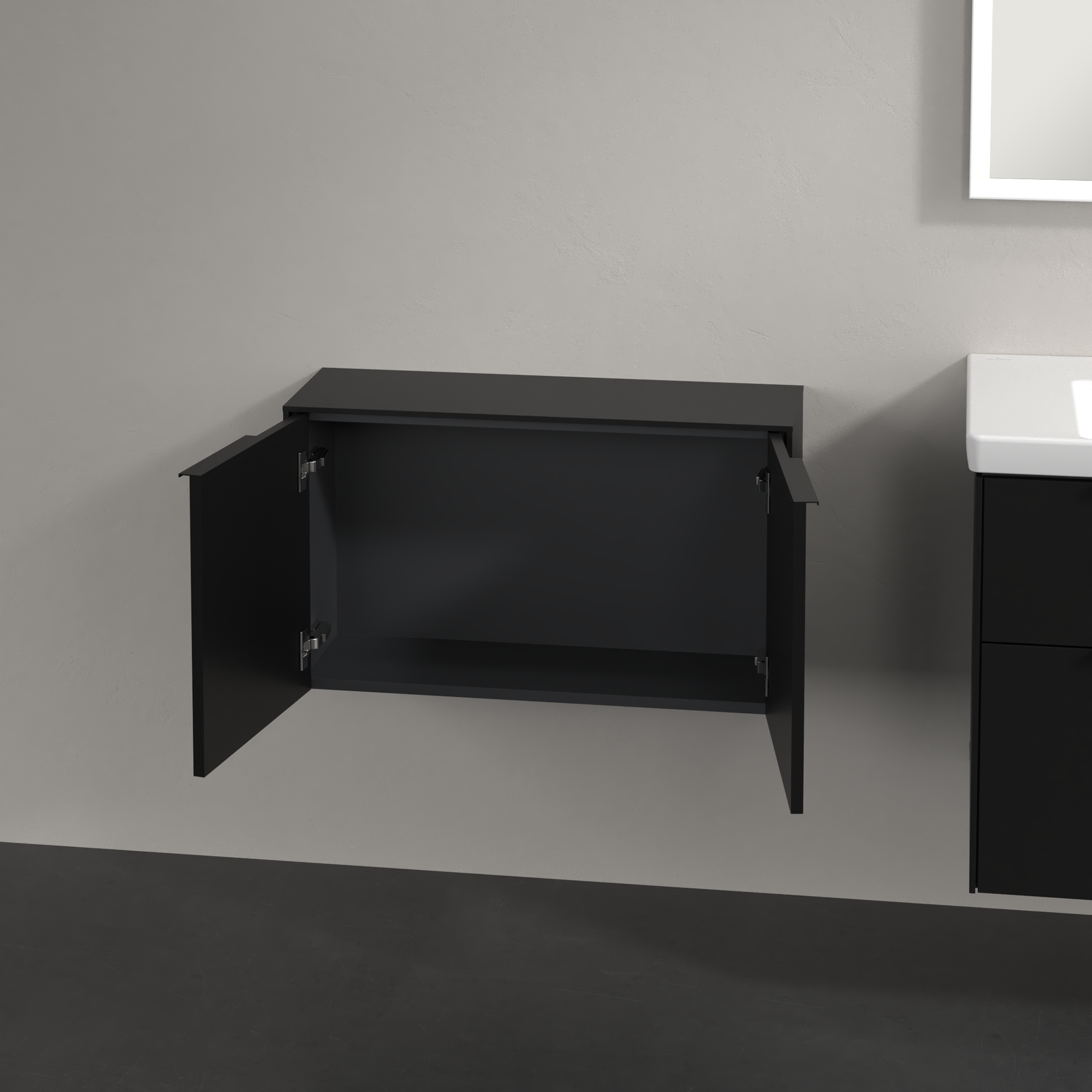 Subway 3.0 Sideboard, 2 doors, 728x423x240mm, Body: Volcano Black, Front: Volcano Black