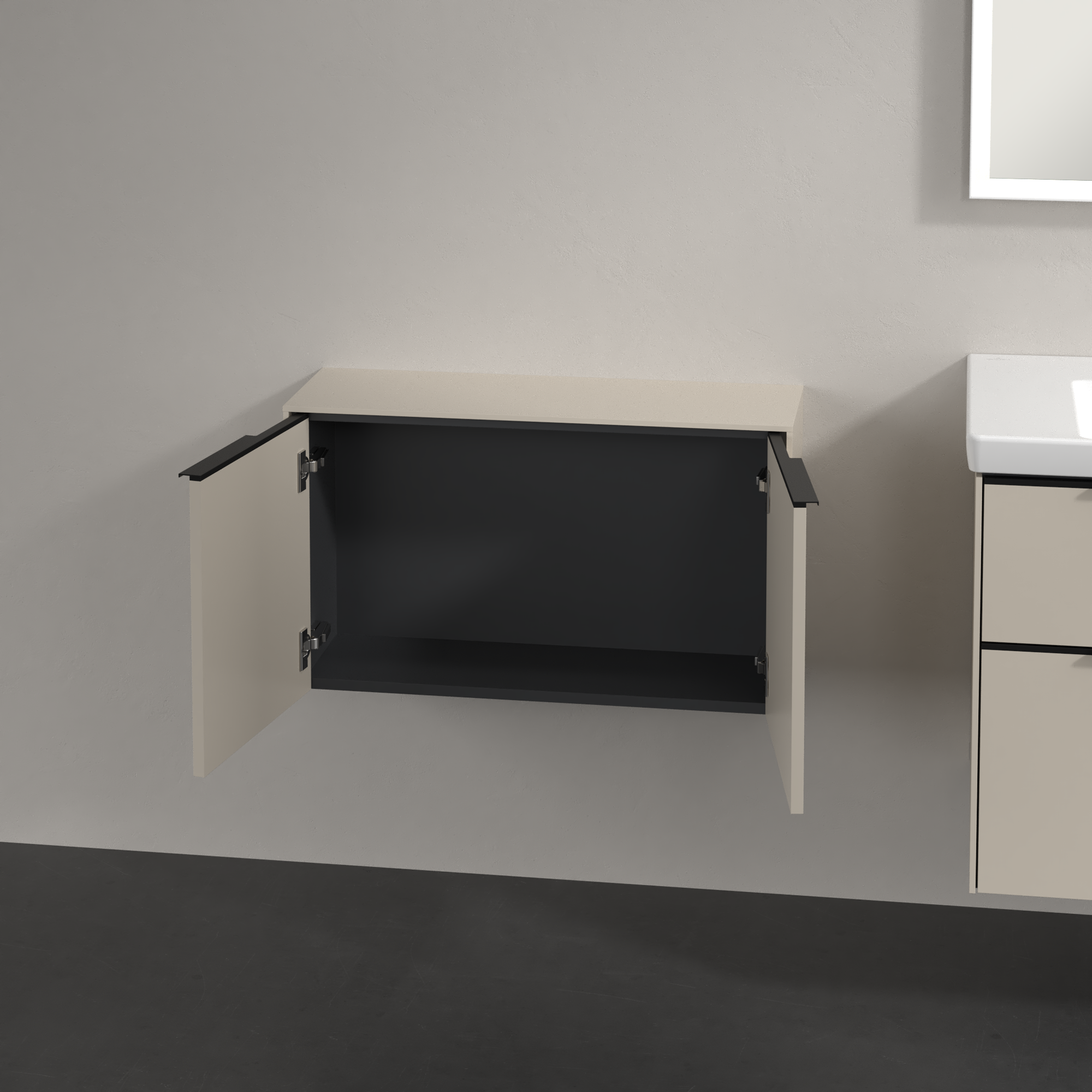 Subway 3.0 Sideboard, 2 doors, 728x423x240mm, Body: Cashmere Grey, Front: Cashmere Grey