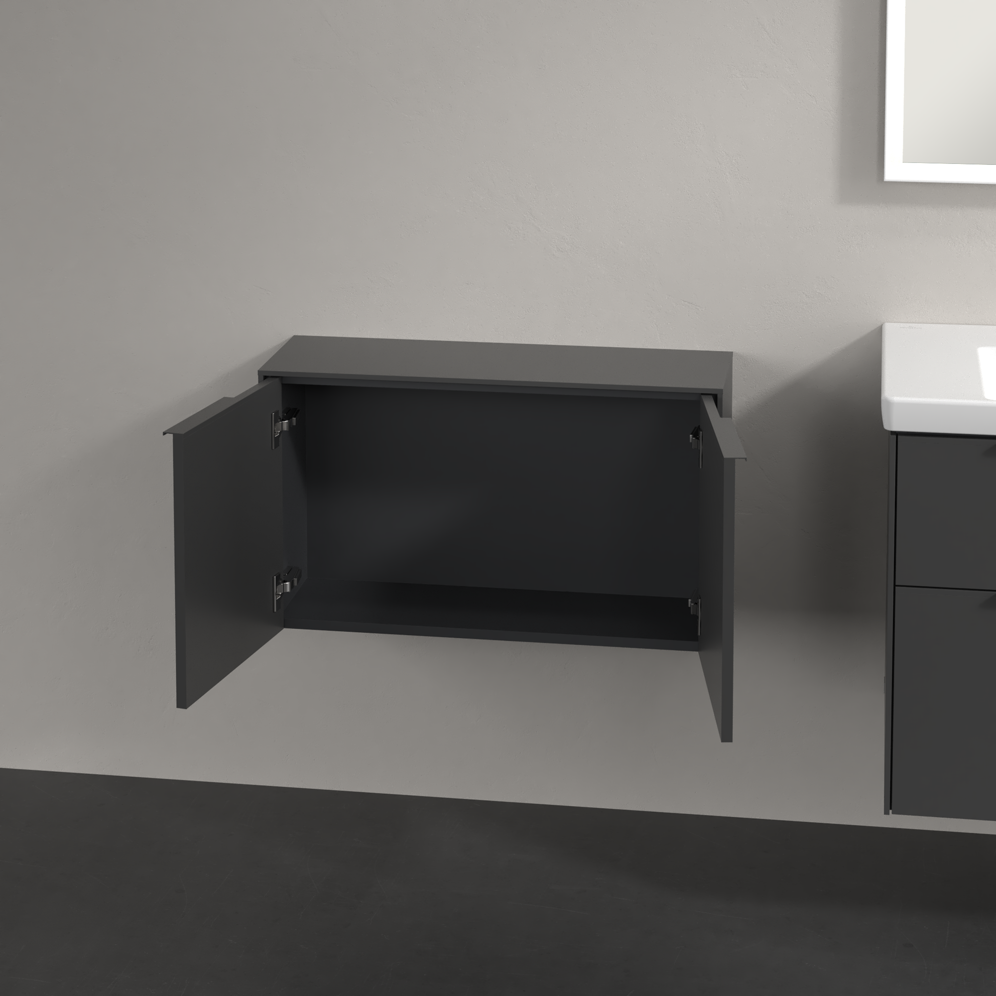 Subway 3.0 Sideboard, 2 doors, 728x423x240mm, Body: Graphite, Front: Graphite