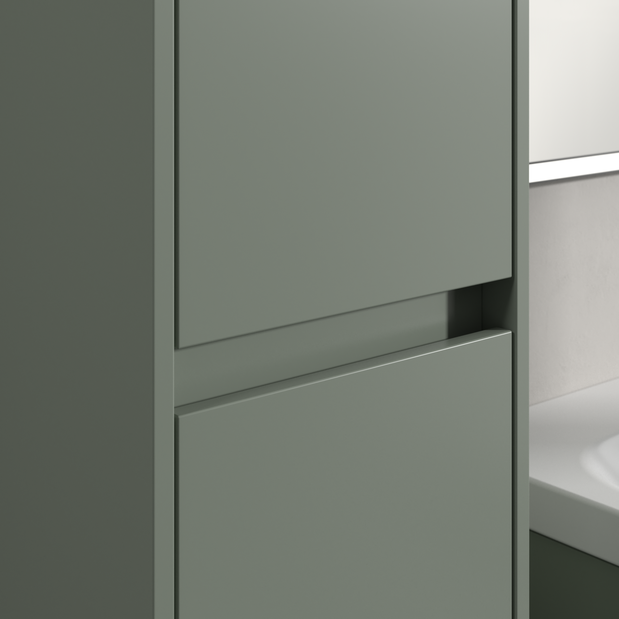 Skyla Hochschrank, 2 Türen, 350x1700x349mm, Korpus: Soft Green, Front: Soft Green