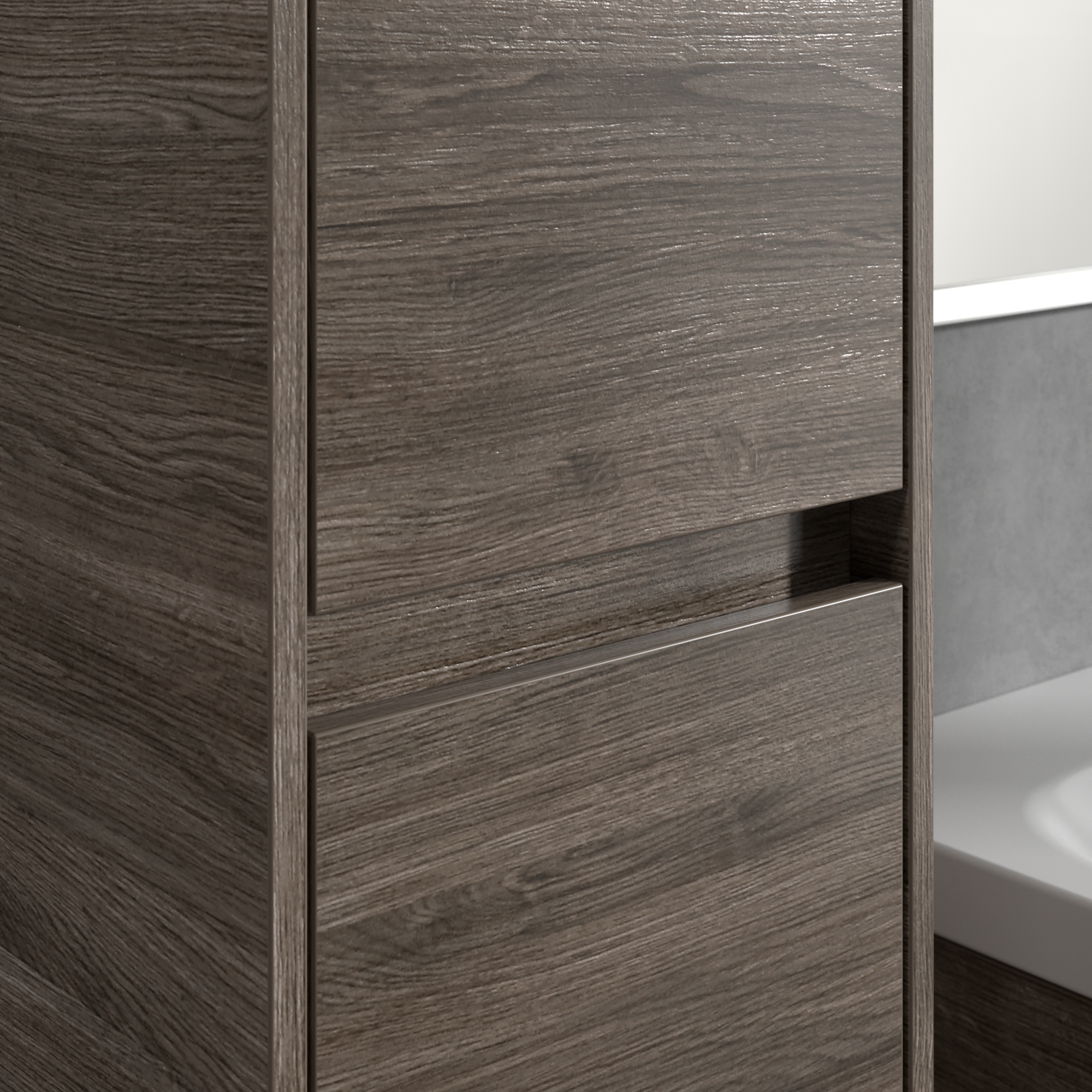 Skyla Högskåp, 2 dörrar, 350x1700x349mm, Kropp: Stone Oak, Framsida: Stone Oak