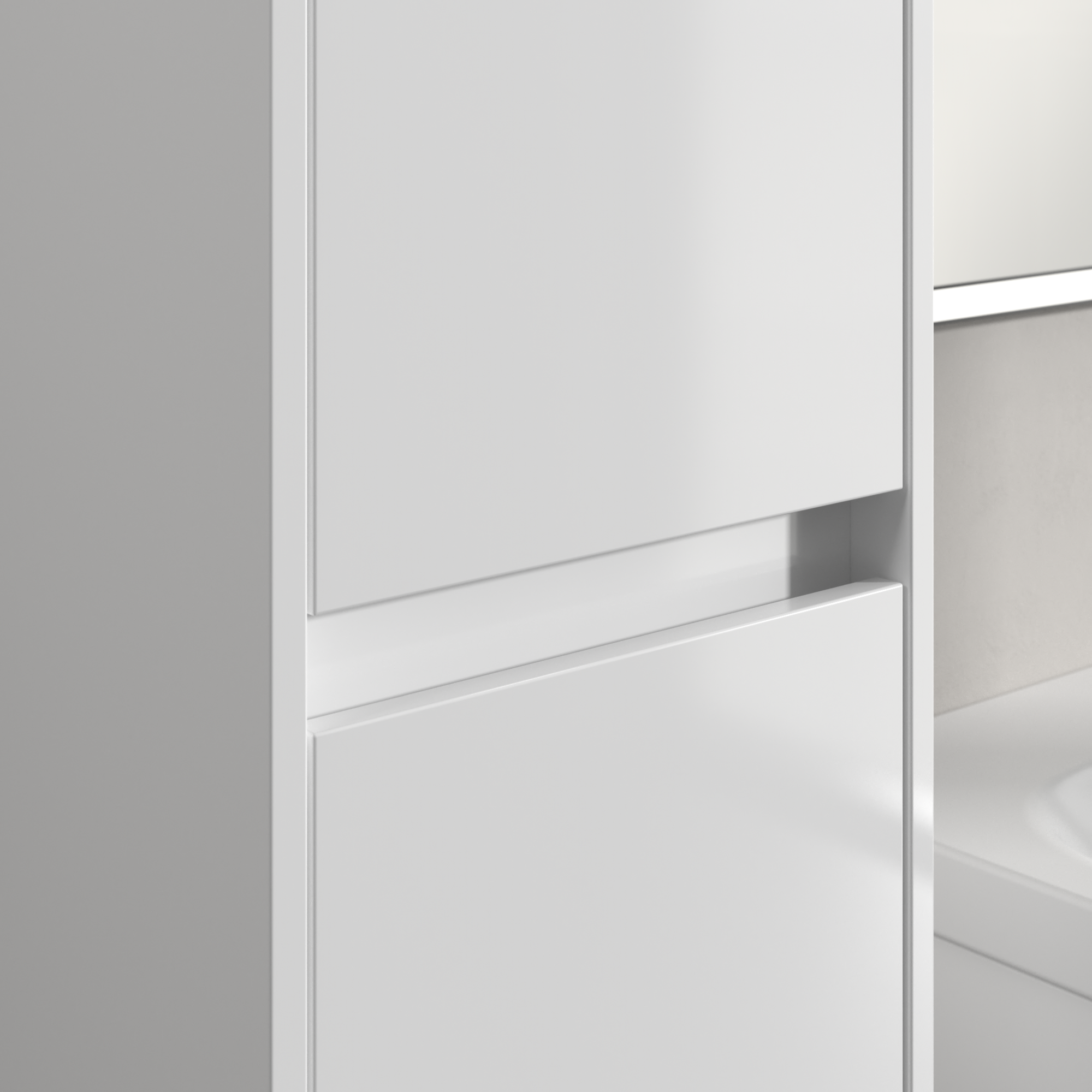 Skyla Tall cabinet, 2 doors, 350x1700x349mm, Body: Brilliant White, Front: Brilliant White