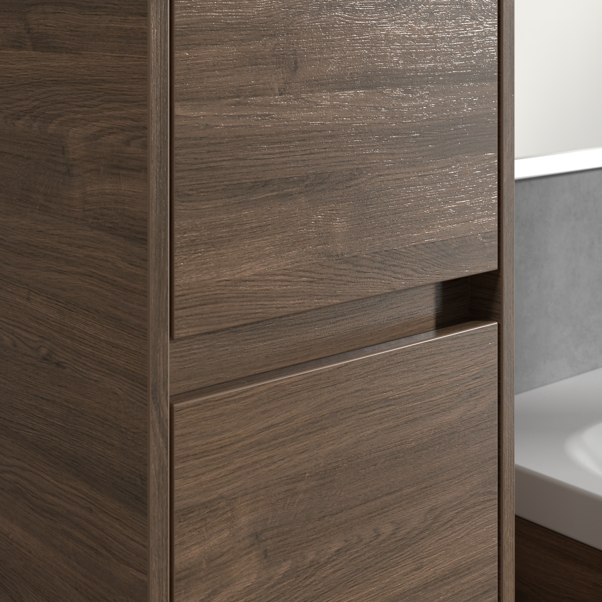 Skyla Tall cabinet, 2 doors, 350x1700x349mm, Body: Arizona Oak, Front: Arizona Oak
