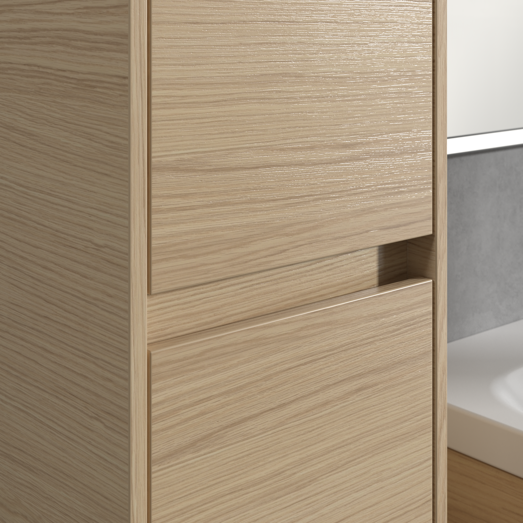 Skyla Tall cabinet, 2 doors, 350x1700x349mm, Body: Nordic Oak, Front: Nordic Oak