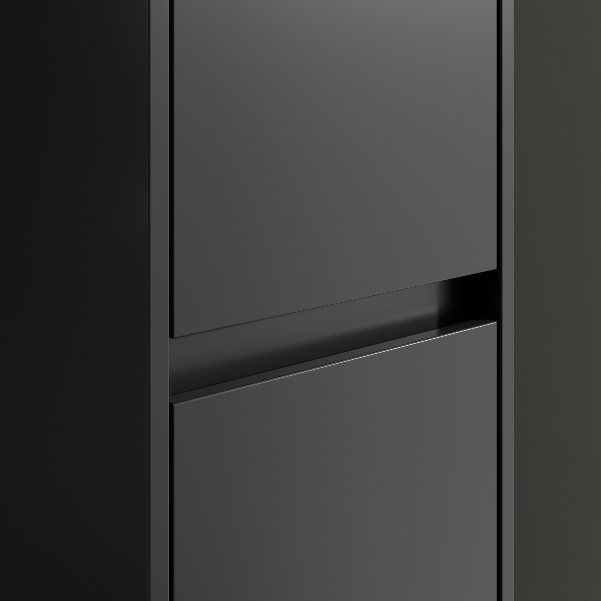 Skyla Højskab, 2 døre, 350x1700x349mm, Korpus: Volcano Black, Front: Volcano Black