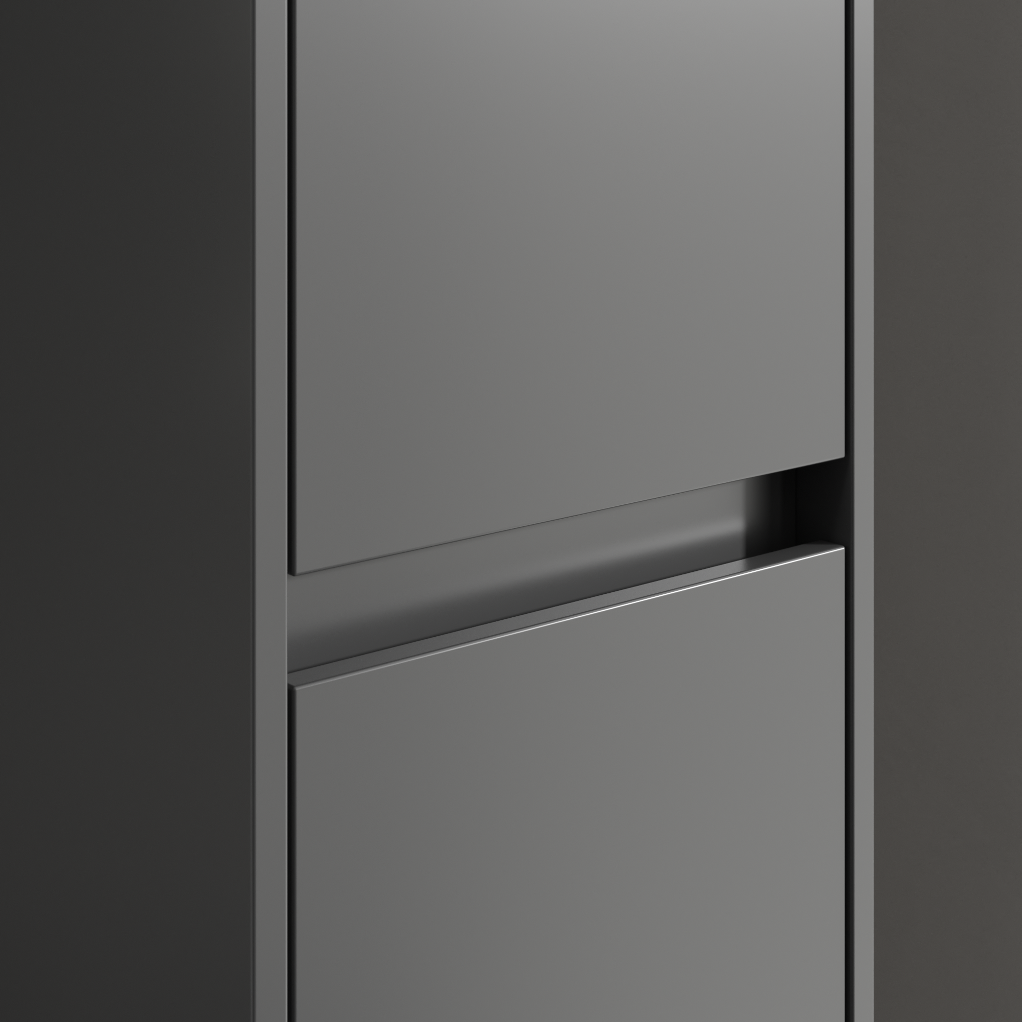 Skyla Tall cabinet, 2 doors, 350x1700x349mm, Body: Graphite, Front: Graphite