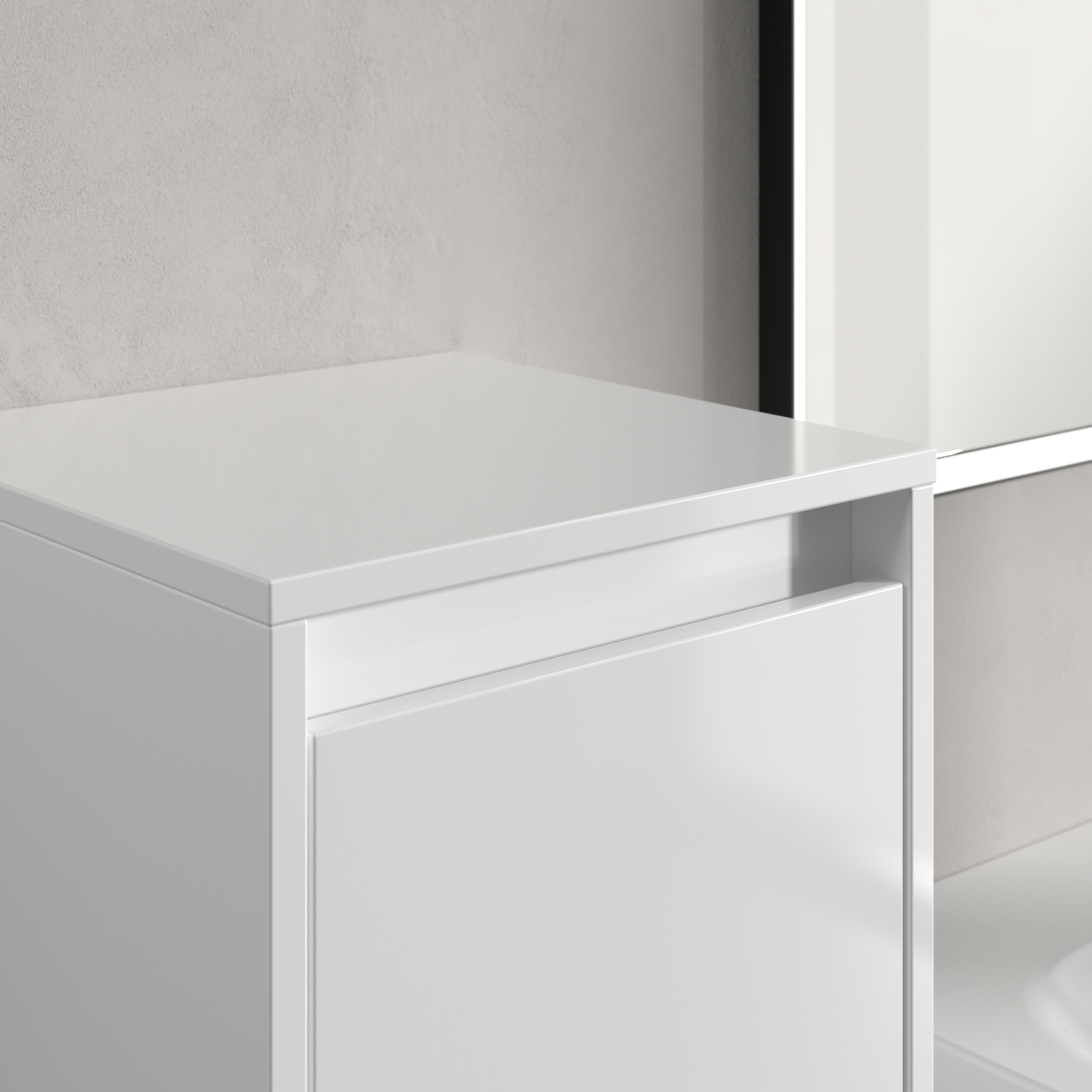 Skyla Zijkast, 1 deur, 1 schuiflade, 350x1000x349mm, Corpus: Brilliant White, Front: Brilliant White