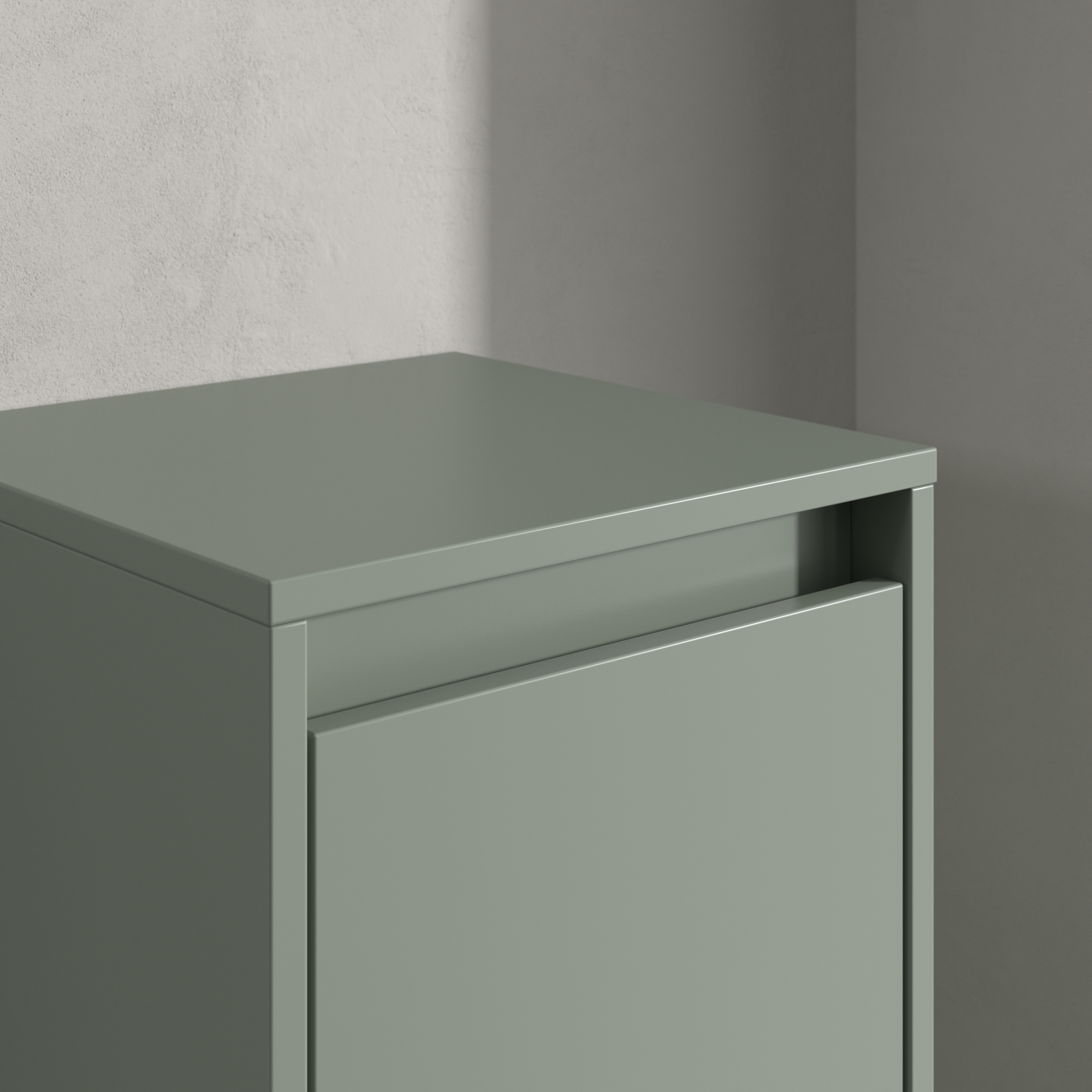 Skyla Armoire latérale, 1 porte, 1 tiroir, 350x1000x349mm, Caisson: Soft Green, Façade: Soft Green