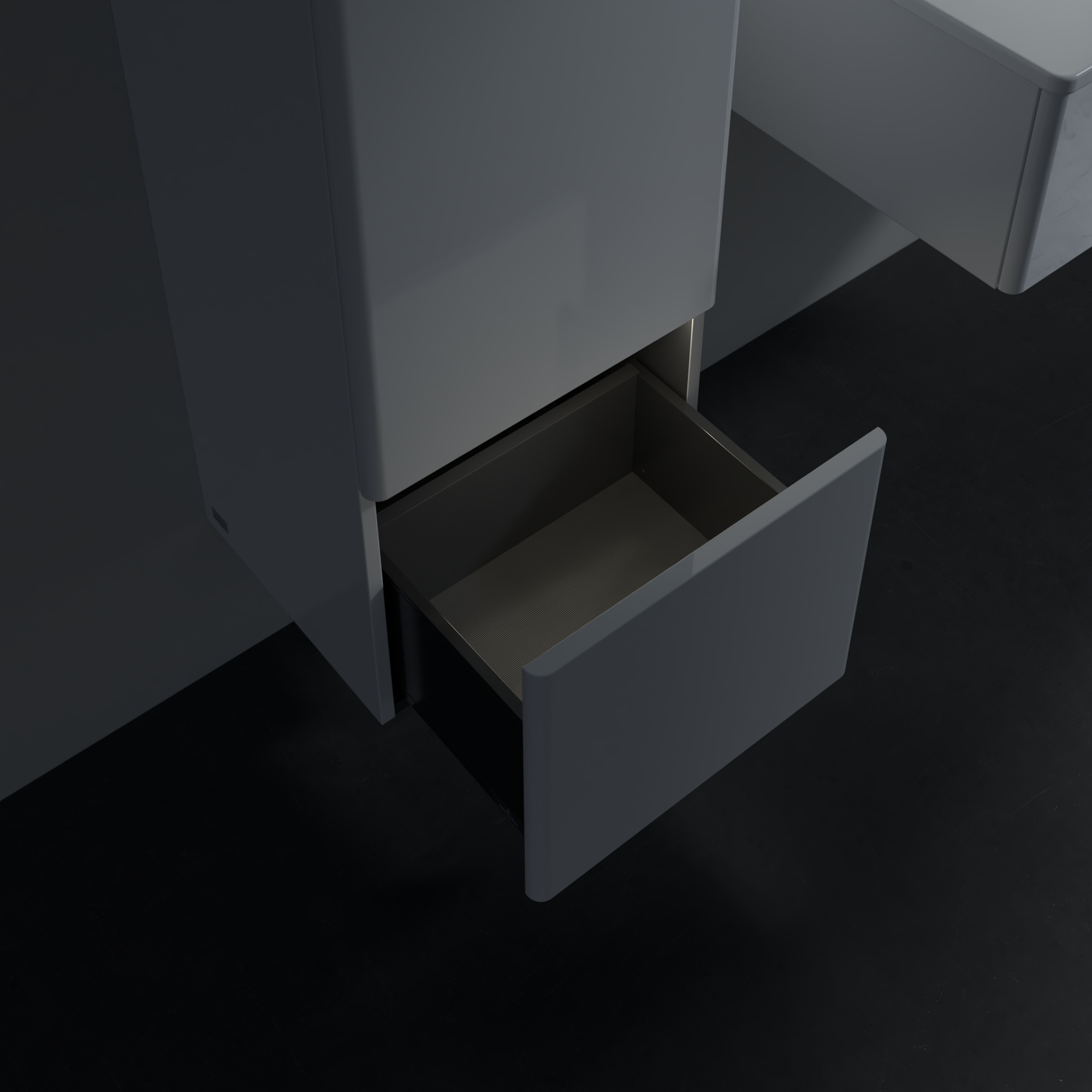 Antao Medium-height cabinet, with lighting, 1 door, 414x1039x356mm, Front without structure, Body: Glossy White Lacquer, Front: Glossy White Lacquer, Cover plate: Glossy White Lacquer