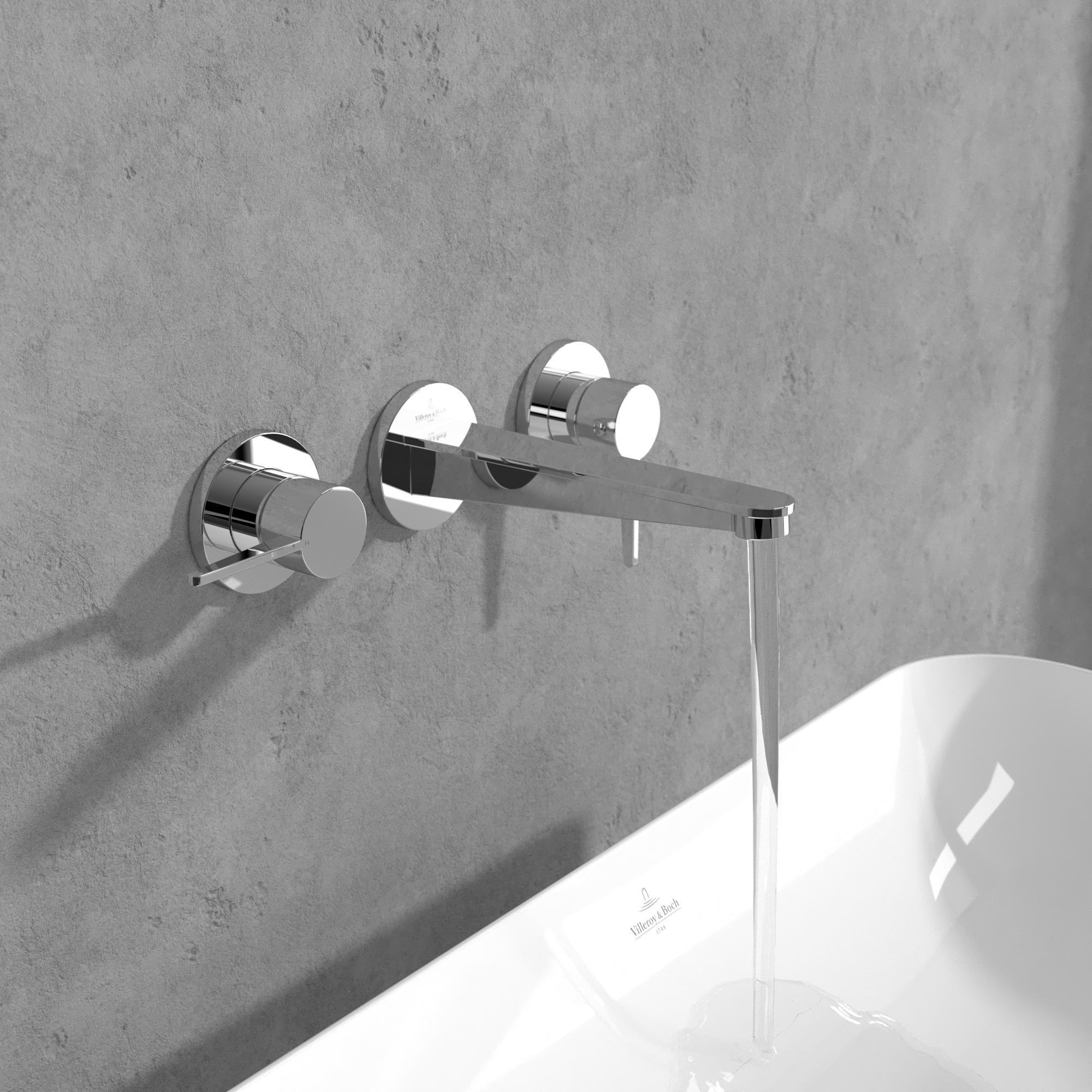 Conum Robinetterie de lavabo trois trous, Sans dispositif de vidage, Chrome