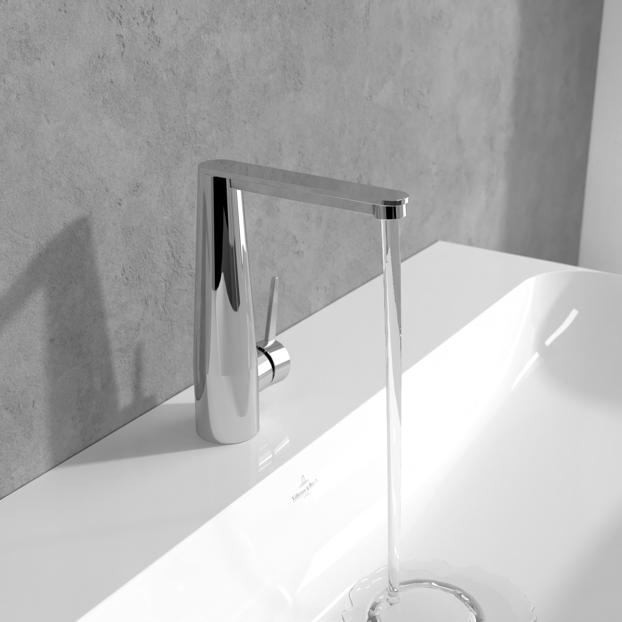 Conum Robinetterie monocommande pour lavabo, Avec dispositif de vidage Push Open, Chrome